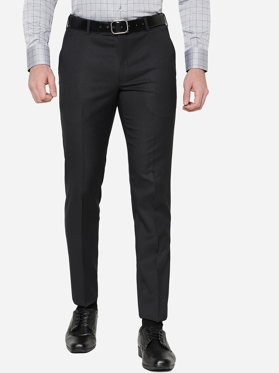 

Greenfibre Men Slim Fit Formal Trouser, Black