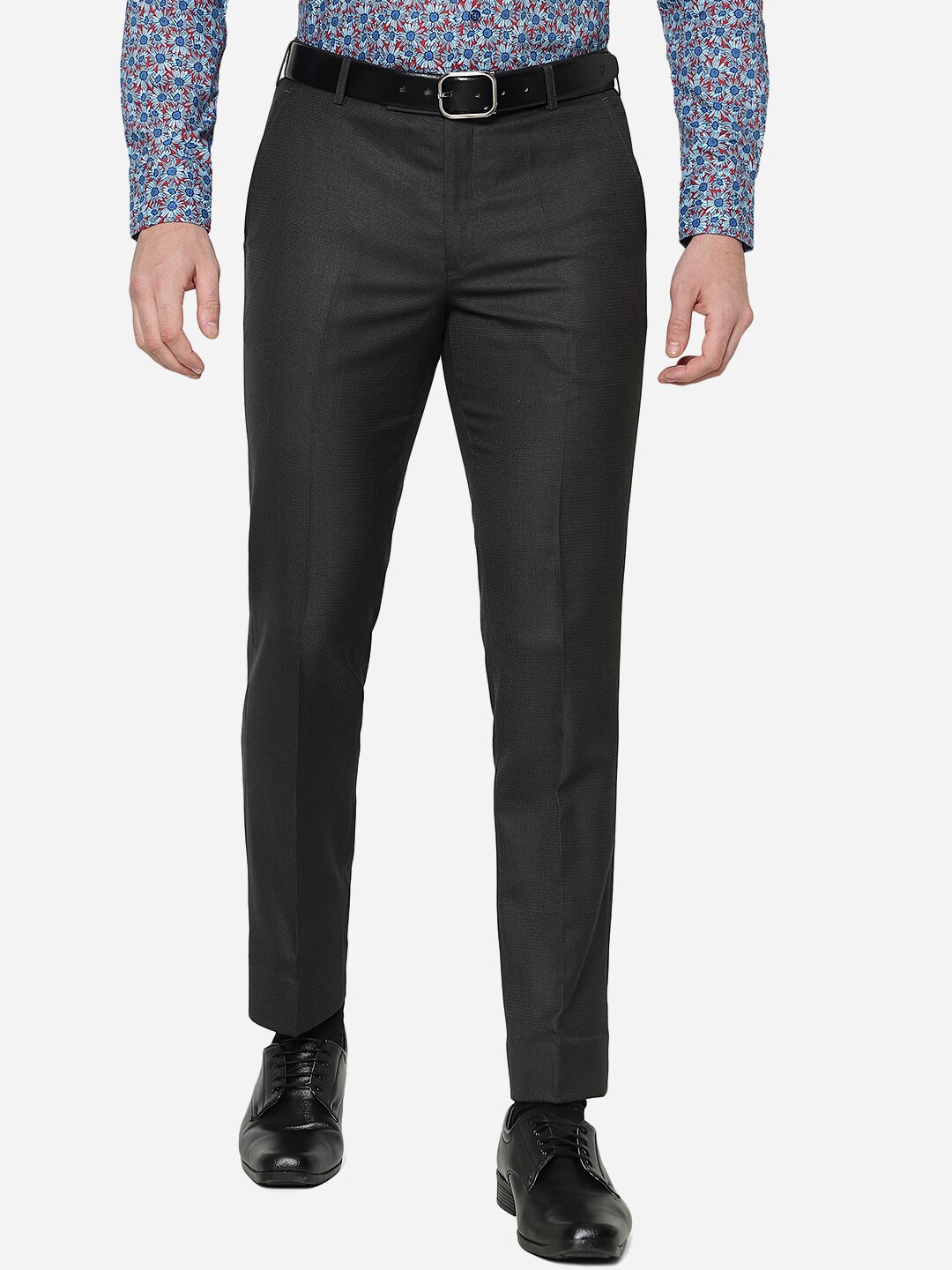 

Greenfibre Men Slim Fit Formal Trouser, Grey