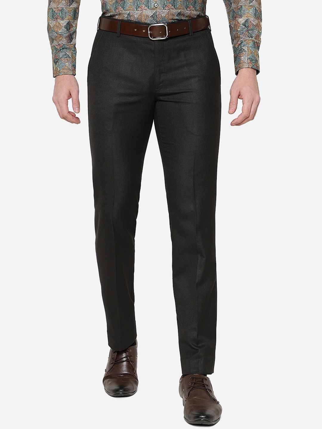 

Greenfibre Men Slim Fit Formal Trouser, Black