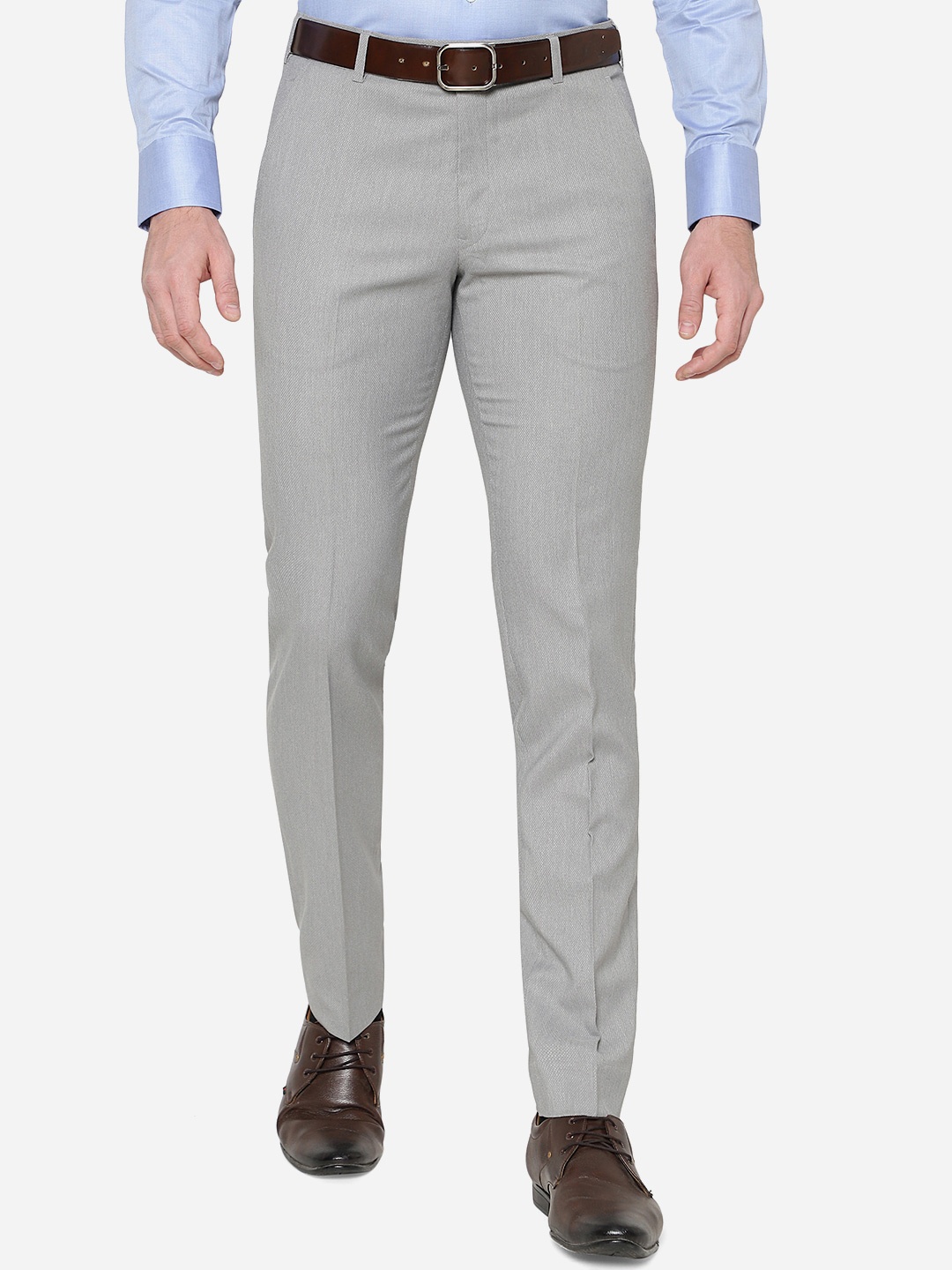 

Greenfibre Men Slim Fit Formal Trouser, Grey