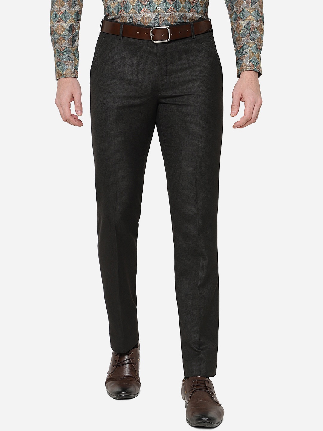 

Greenfibre Men Slim Fit Formal Trouser, Black