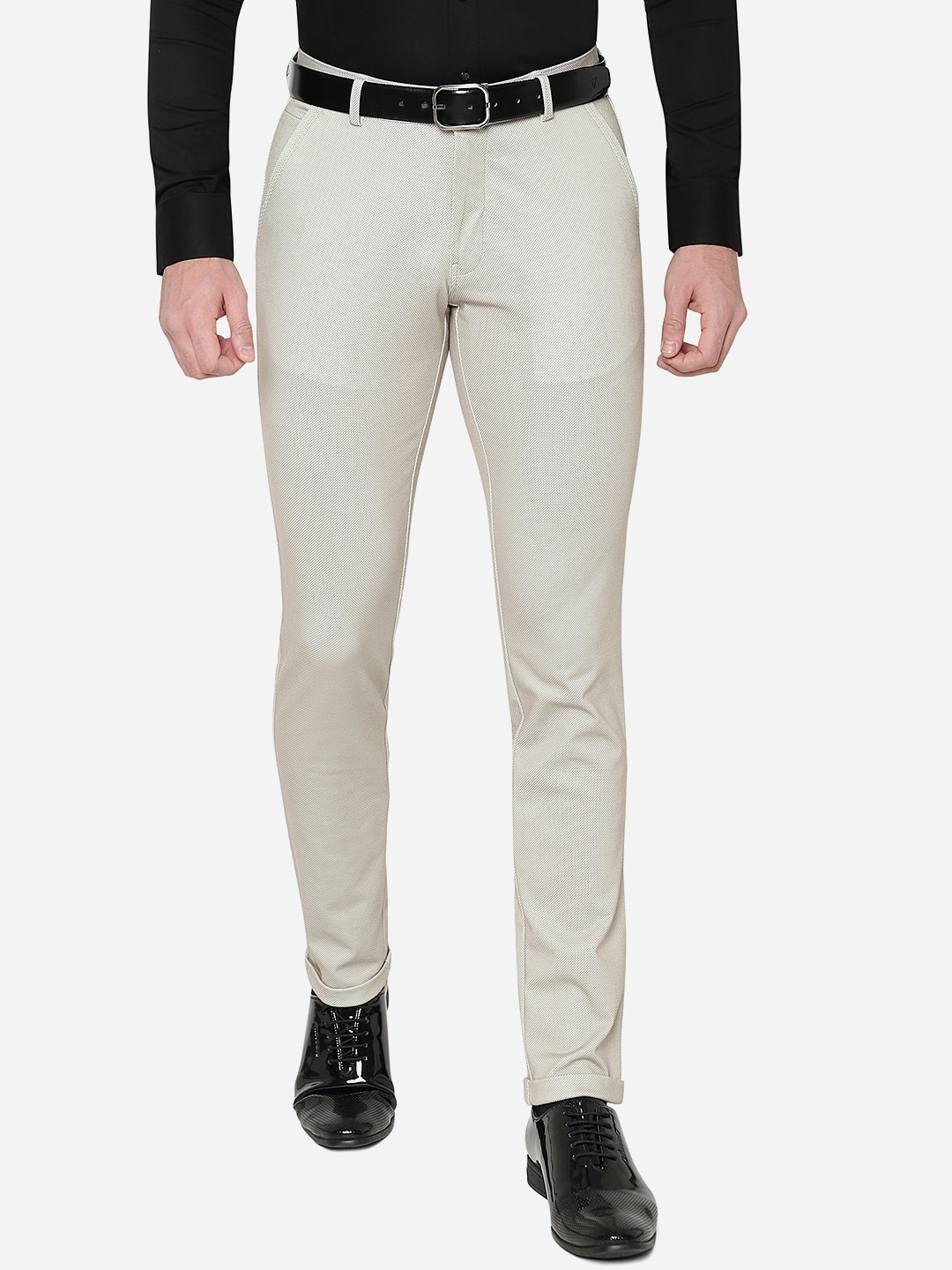 

JB STUDIO Men Slim Fit Cotton Trousers, Beige