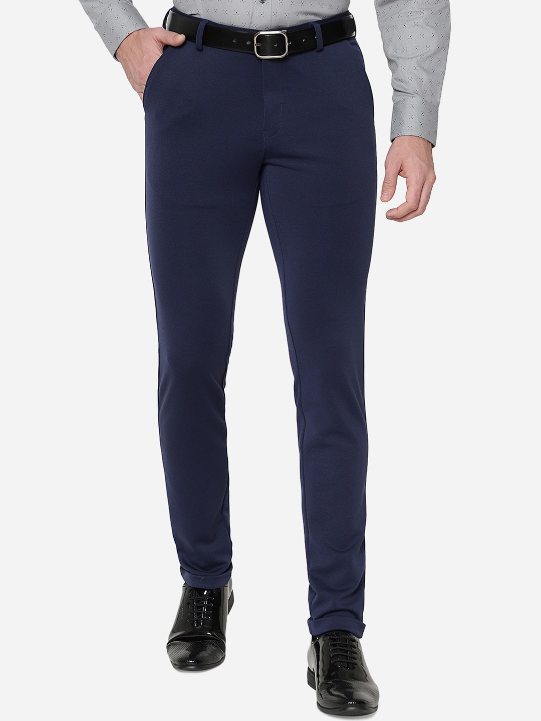 

JB STUDIO Men Slim Fit Cotton Trousers, Blue