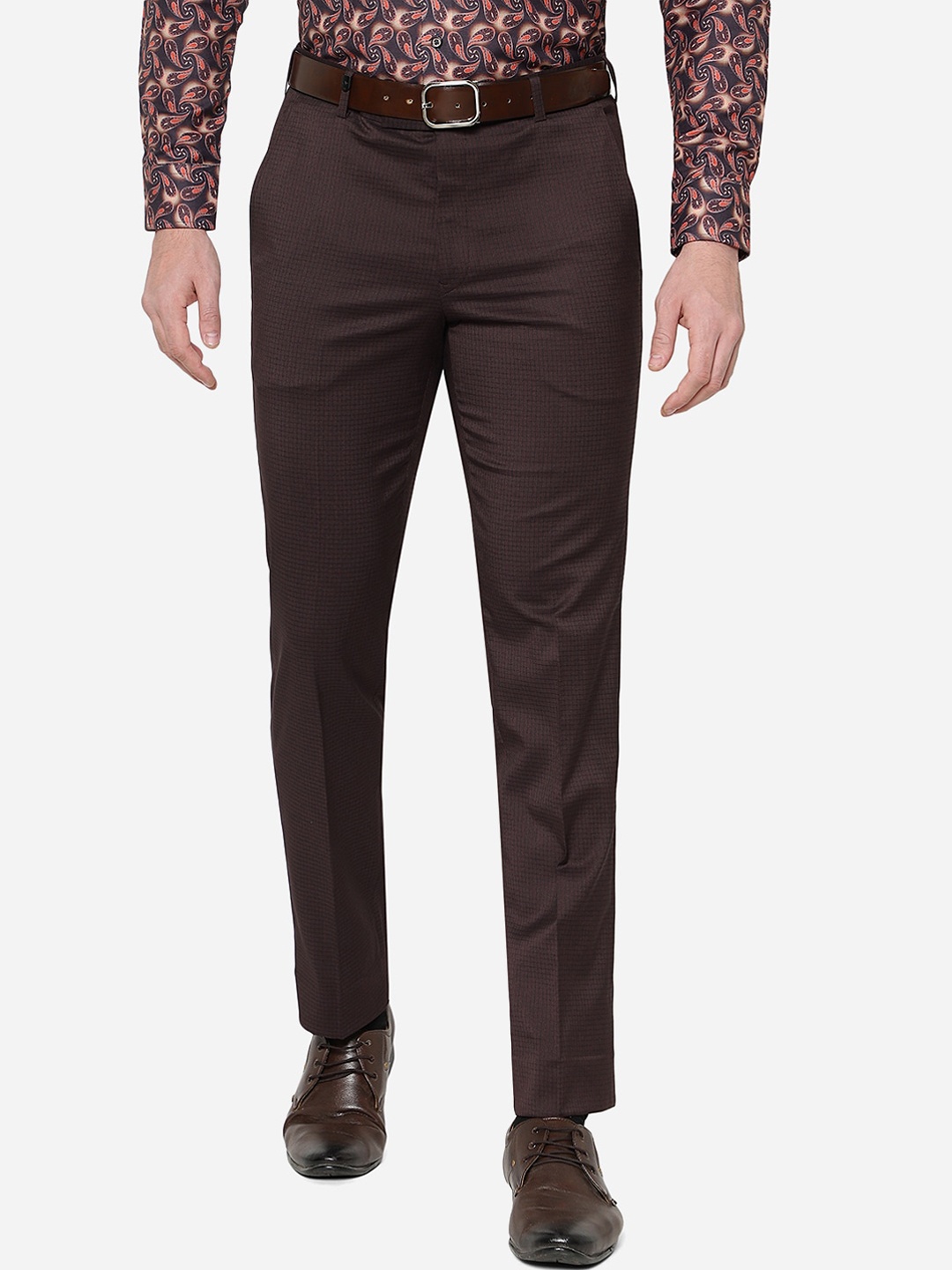 

JB STUDIO Men Slim Fit Cotton Trousers, Brown