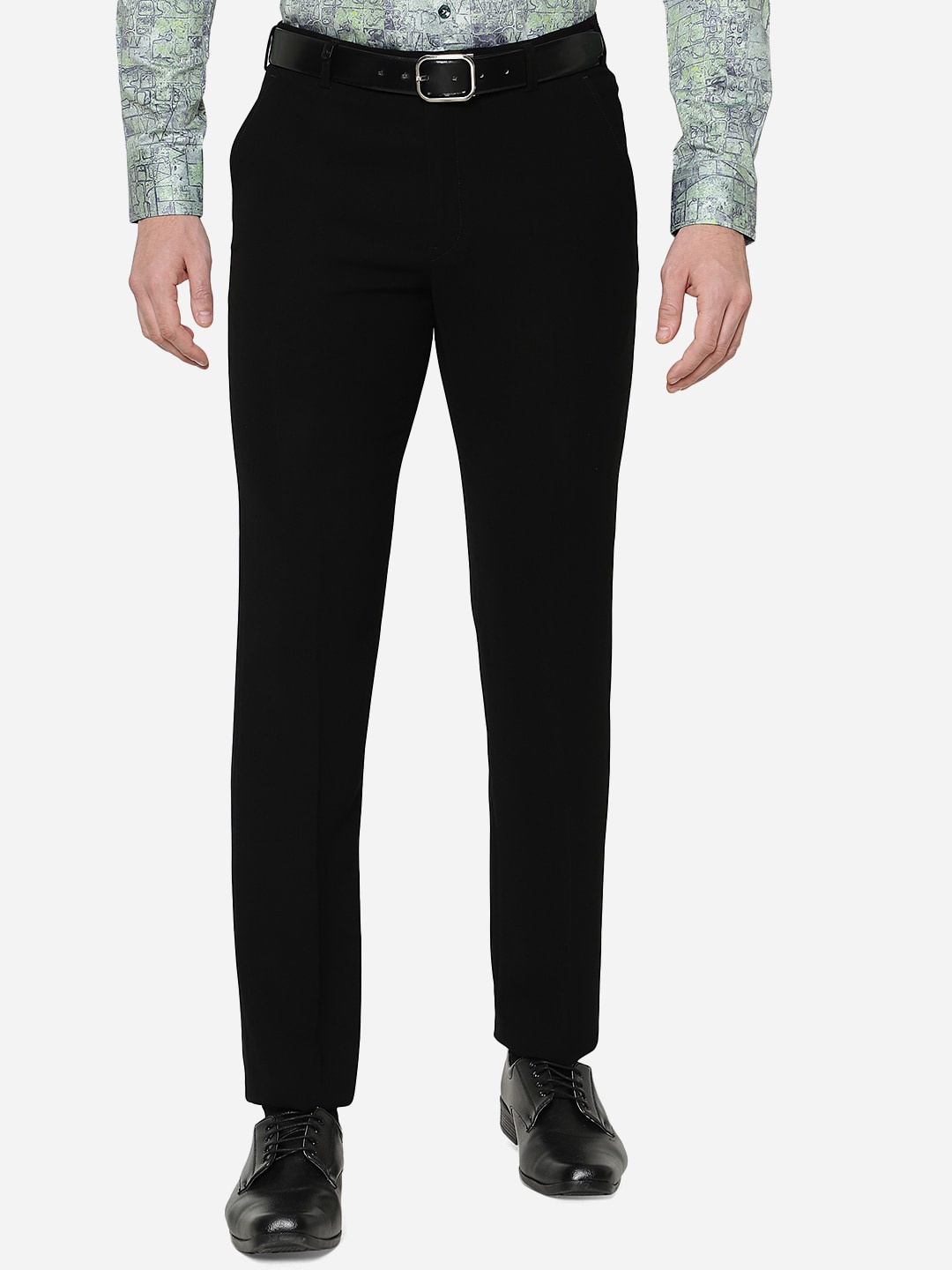 

JB STUDIO Men Slim Fit Cotton Trousers, Black