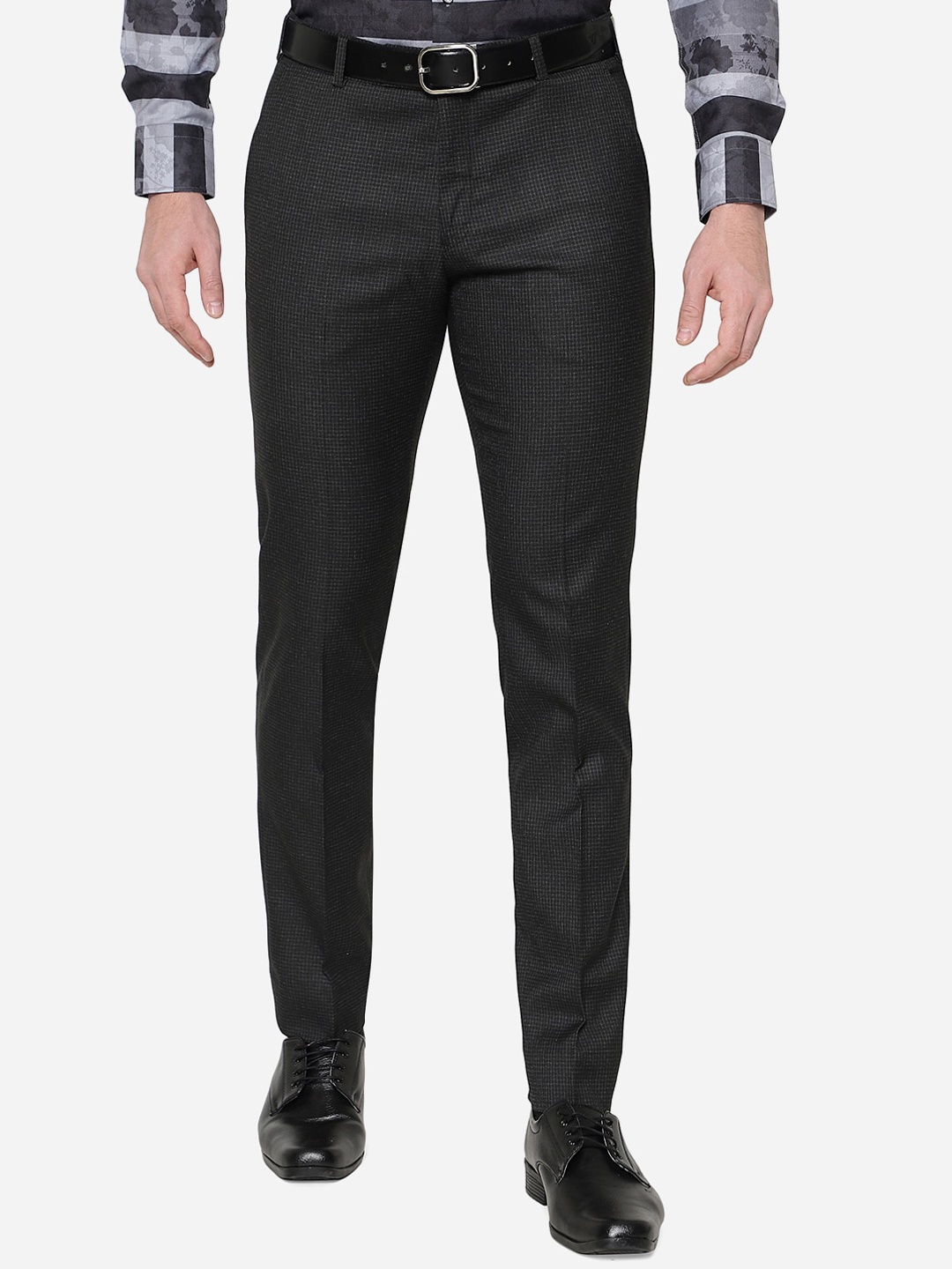 

JB STUDIO Men Slim Fit Cotton Trousers, Black