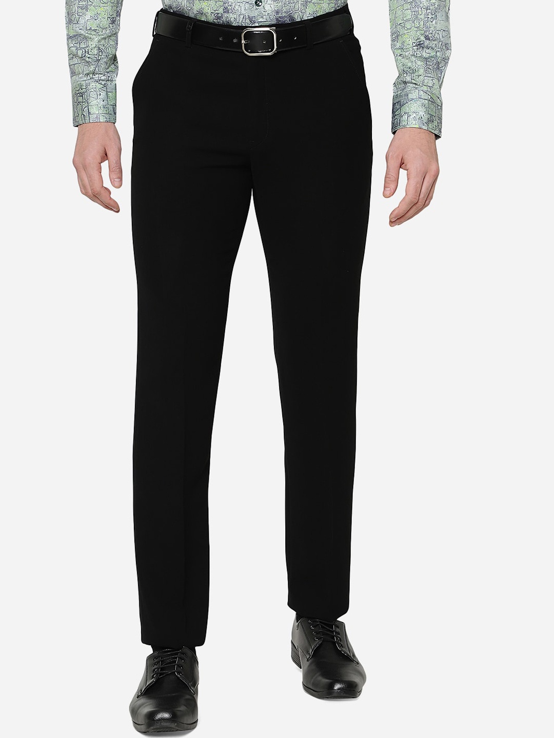 

JB STUDIO Men Slim Fit Cotton Trousers, Black