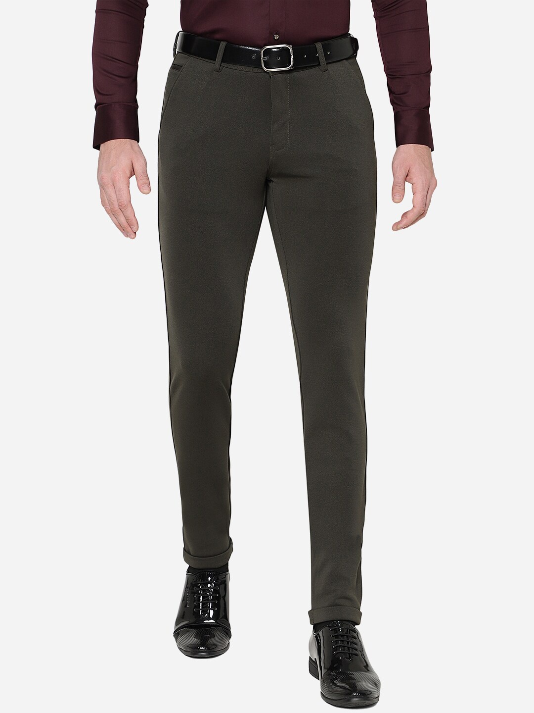 

JB STUDIO Men Slim Fit Cotton Trousers, Brown