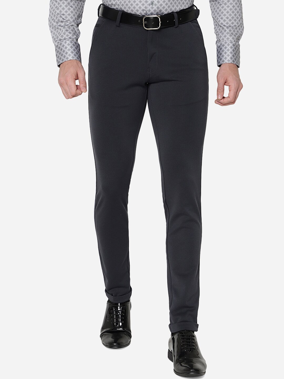 

JB STUDIO Men Slim Fit Cotton Trousers, Grey