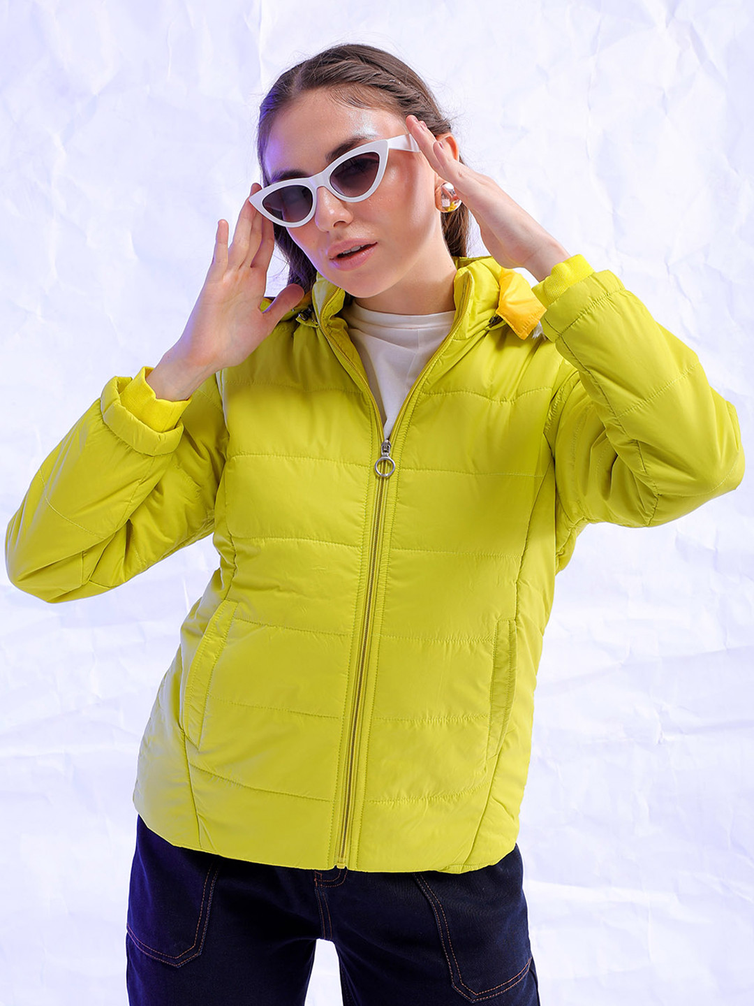 

Freehand by The Indian Garage Co Women Yellow Outdoor Parka Jacket