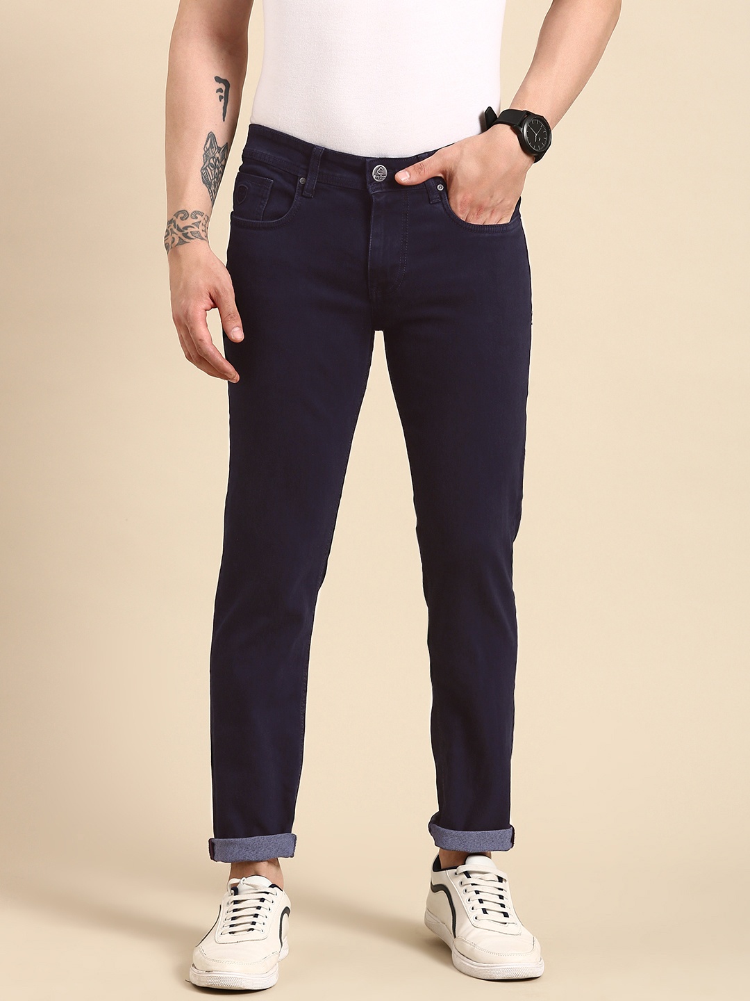 

Being Human Men Mid-Rise Stretchable Jeans, Navy blue