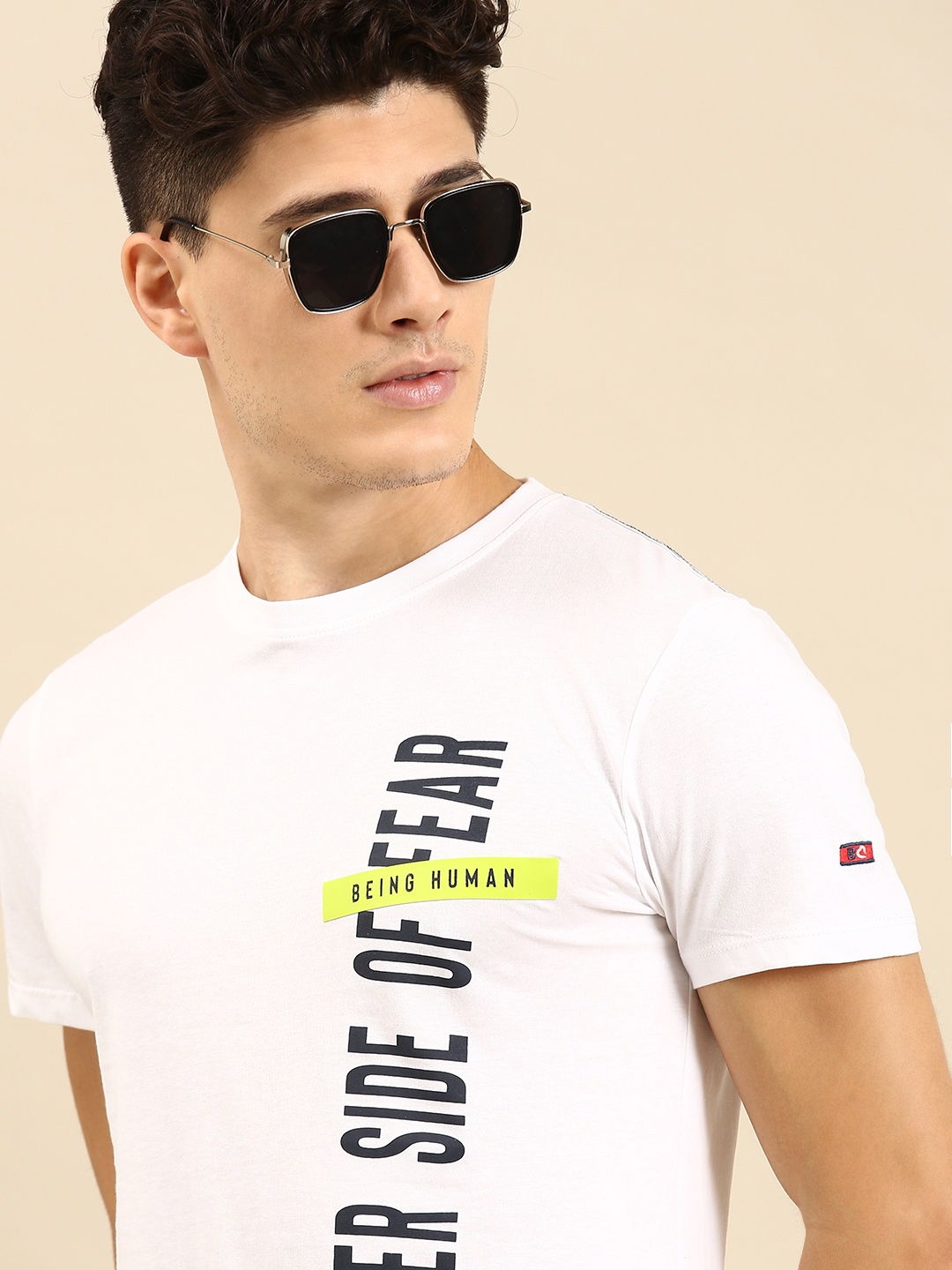 

Being Human Clothing Men Typography Printed Pure Cotton T-shirt, White