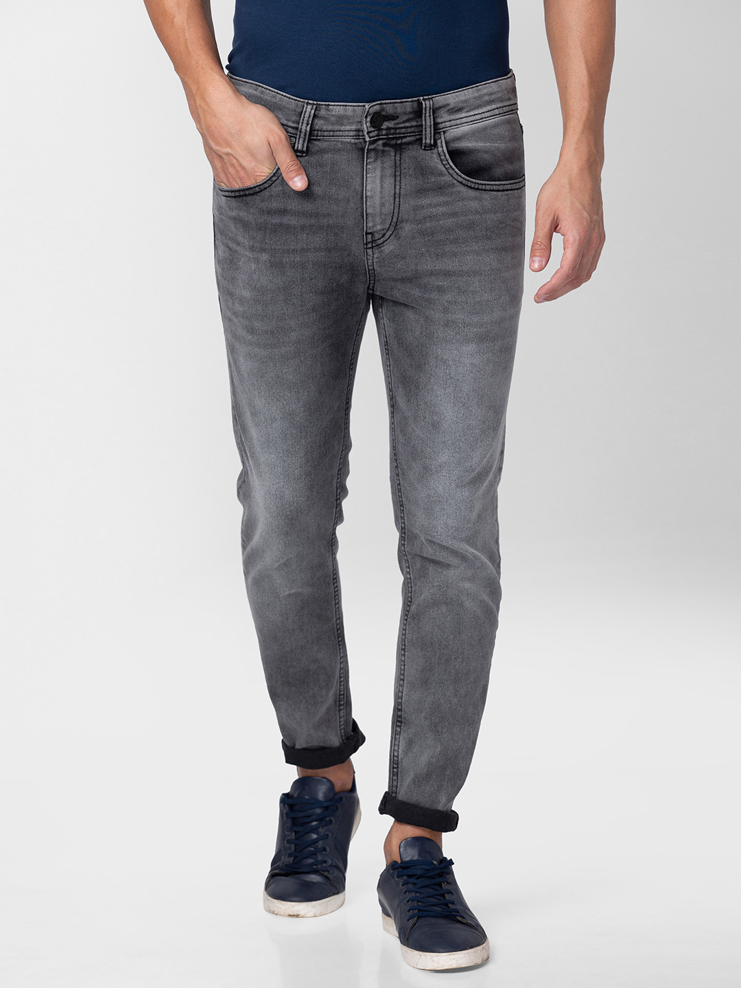 

Being Human Men Heavy Fade Stretchable Jeans, Grey