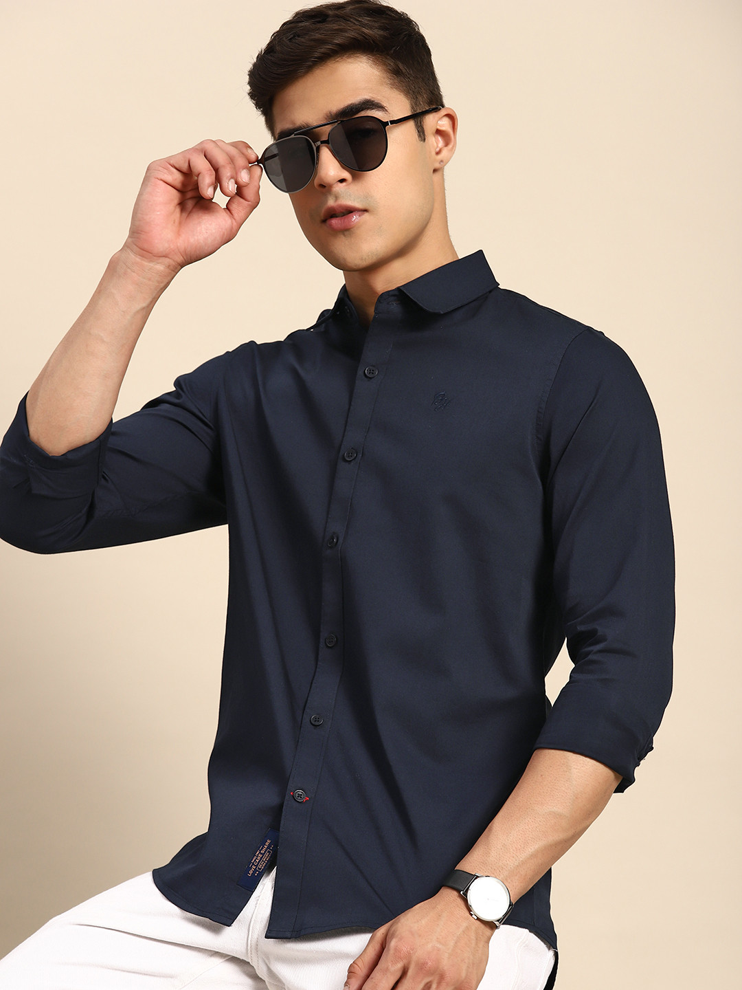 

Being Human Slim Fit Casual Shirt, Navy blue