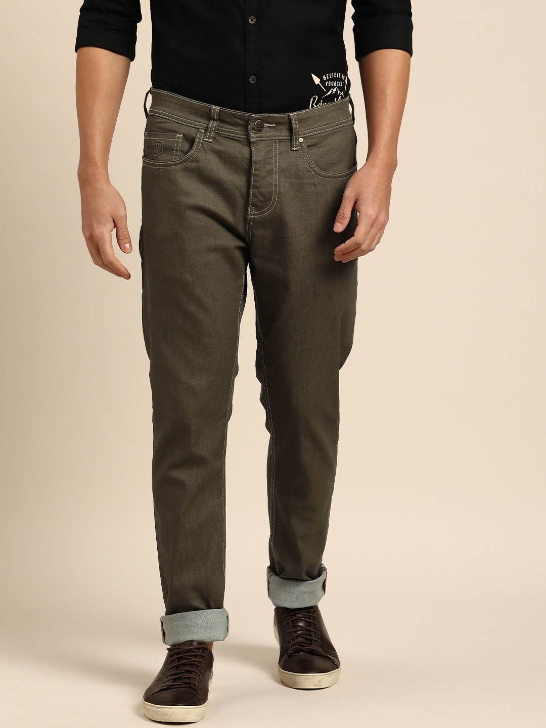 

Being Human Men Slim Fit Mid-Rise Stretchable Jeans, Brown