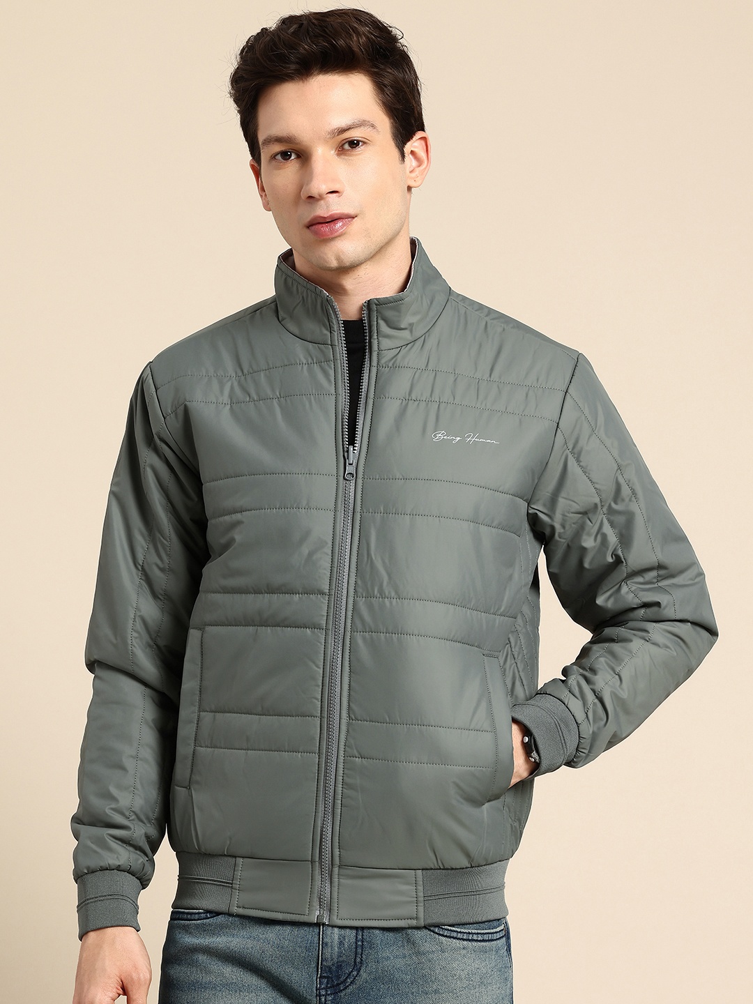 

Being Human Reversible Padded Jacket, Green
