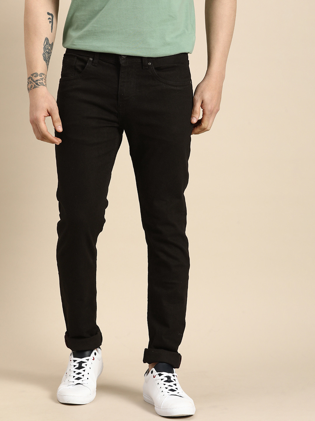 

Being Human Men Skinny Fit Low-Rise Stretchable Jeans, Black