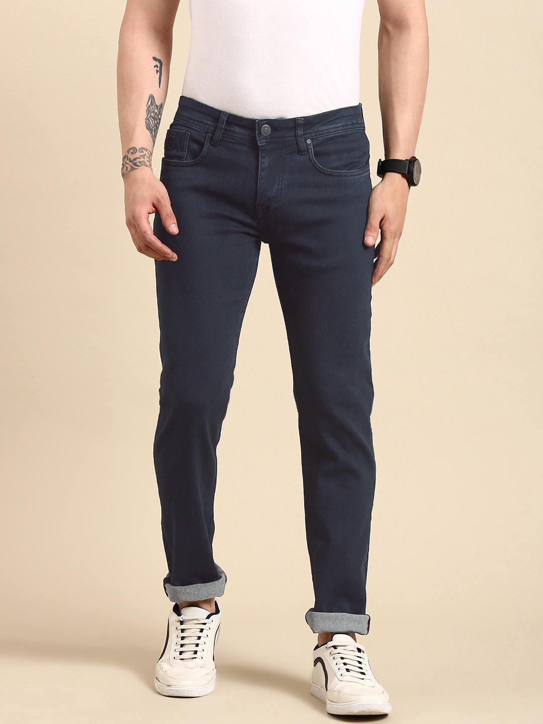 

Being Human Men Mid-Rise Skinny Fit Stretchable Jeans, Navy blue