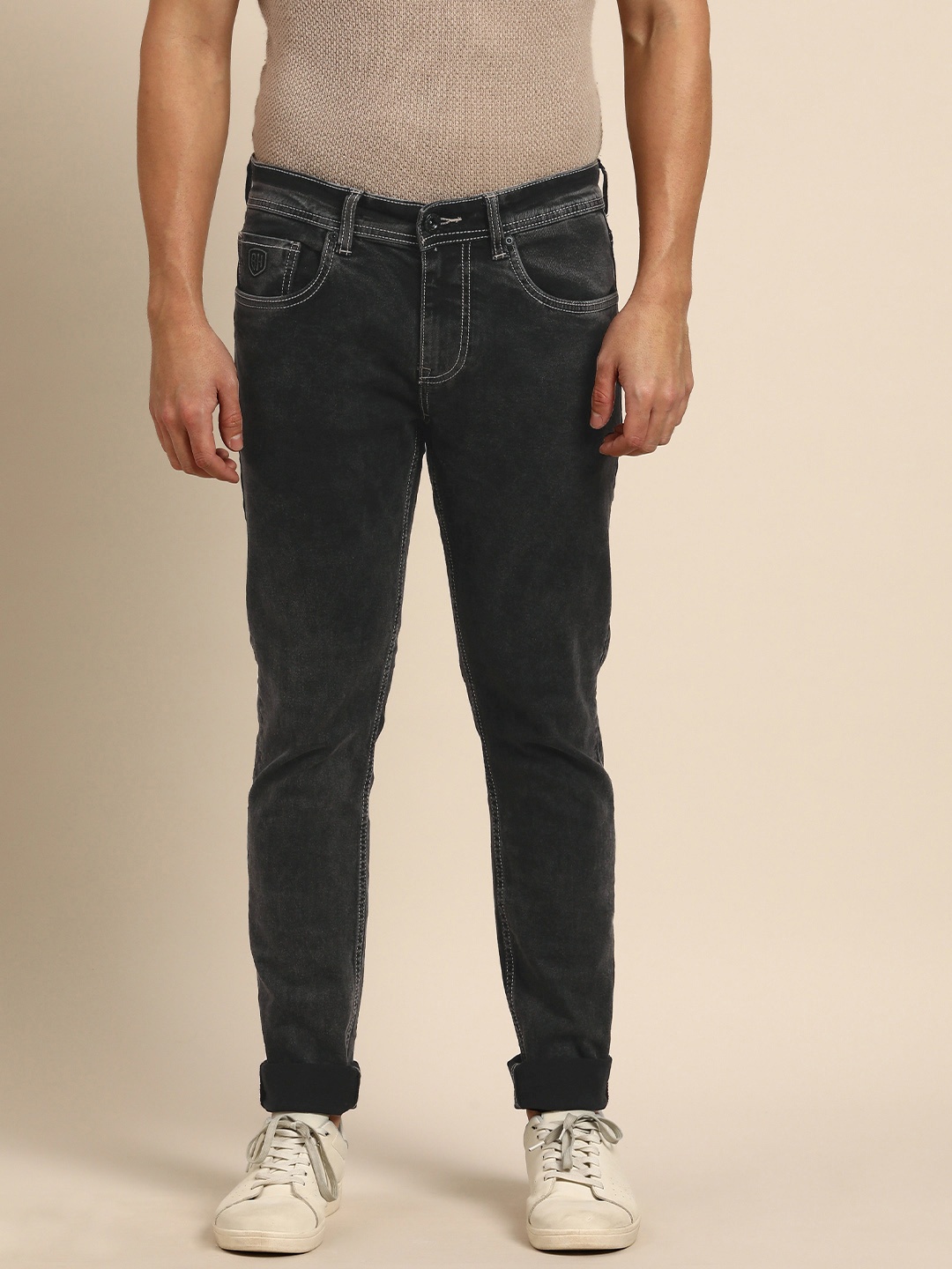 

Being Human Clothing Men Skinny Fit Light Fade Stretchable Jeans, Black