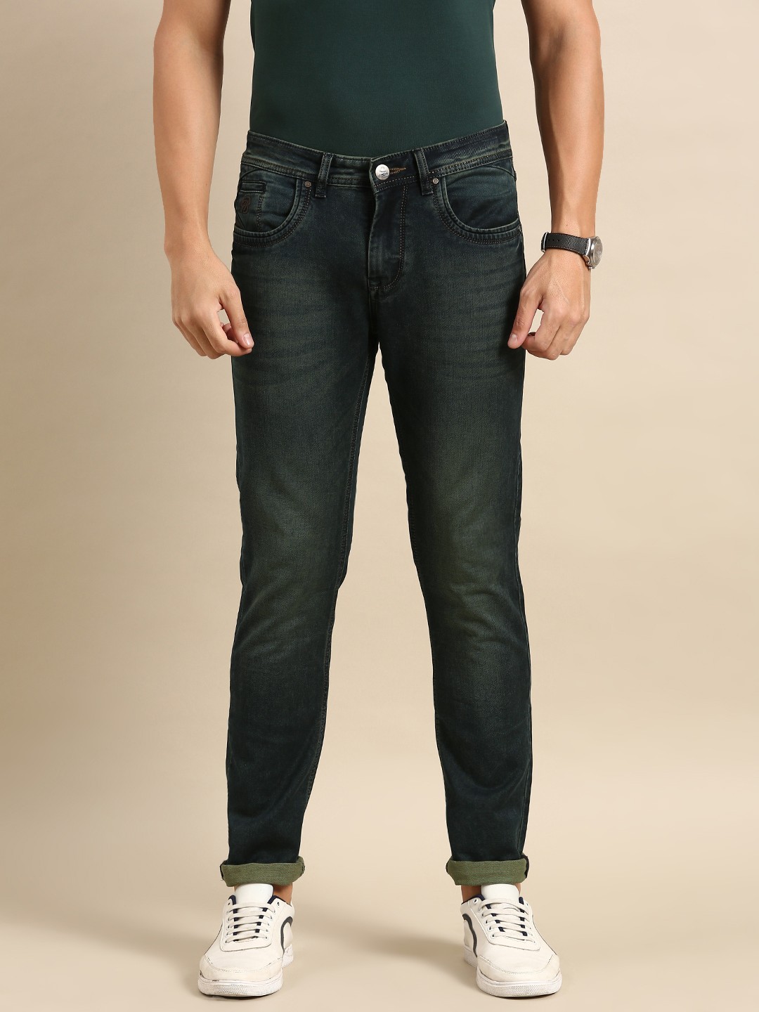 

Being Human Men Skinny Fit Heavy Fade Stretchable Jeans, Blue