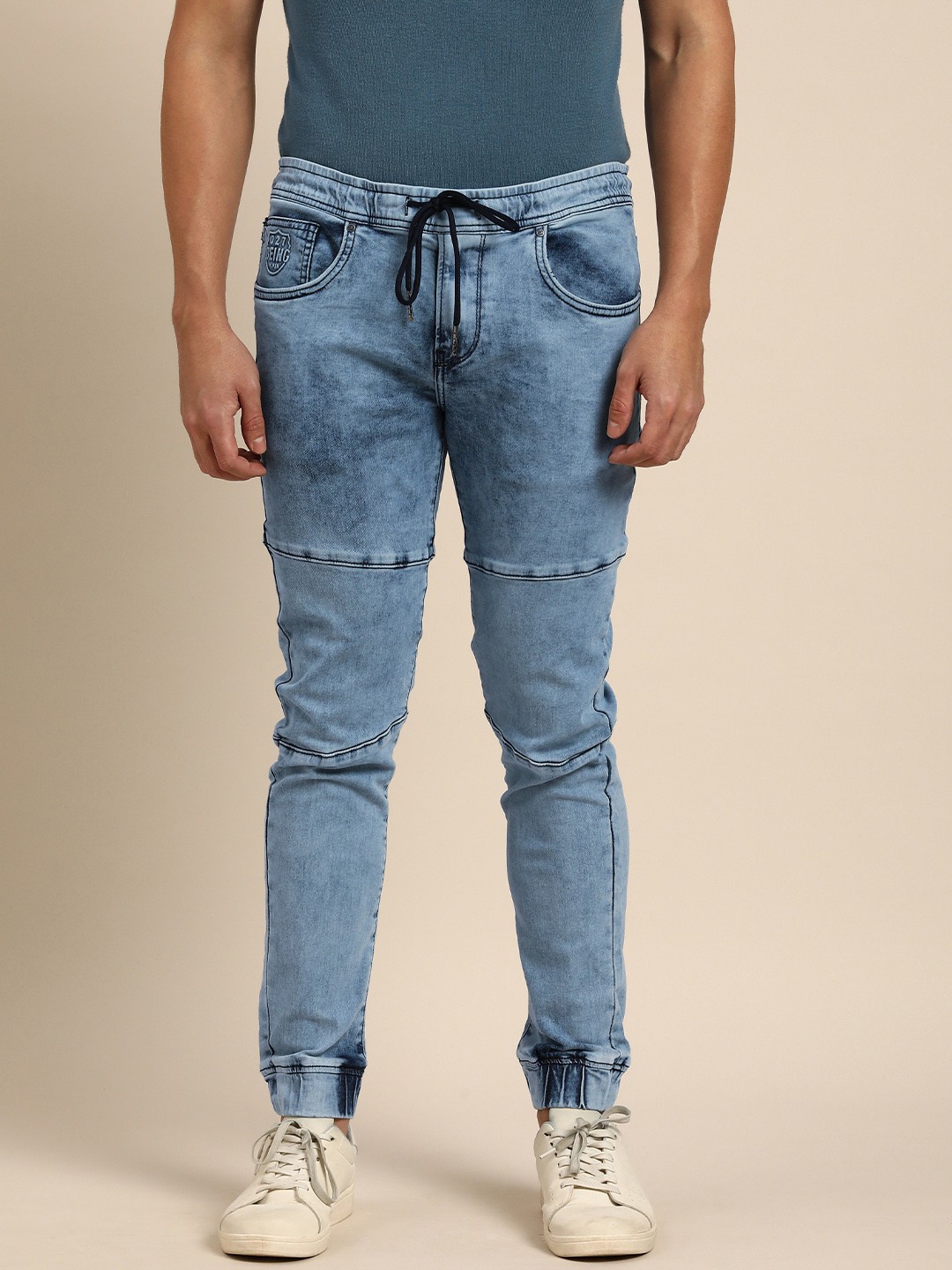 

Being Human Clothing Men Heavy Fade Acid Wash Stretchable Jeans, Blue
