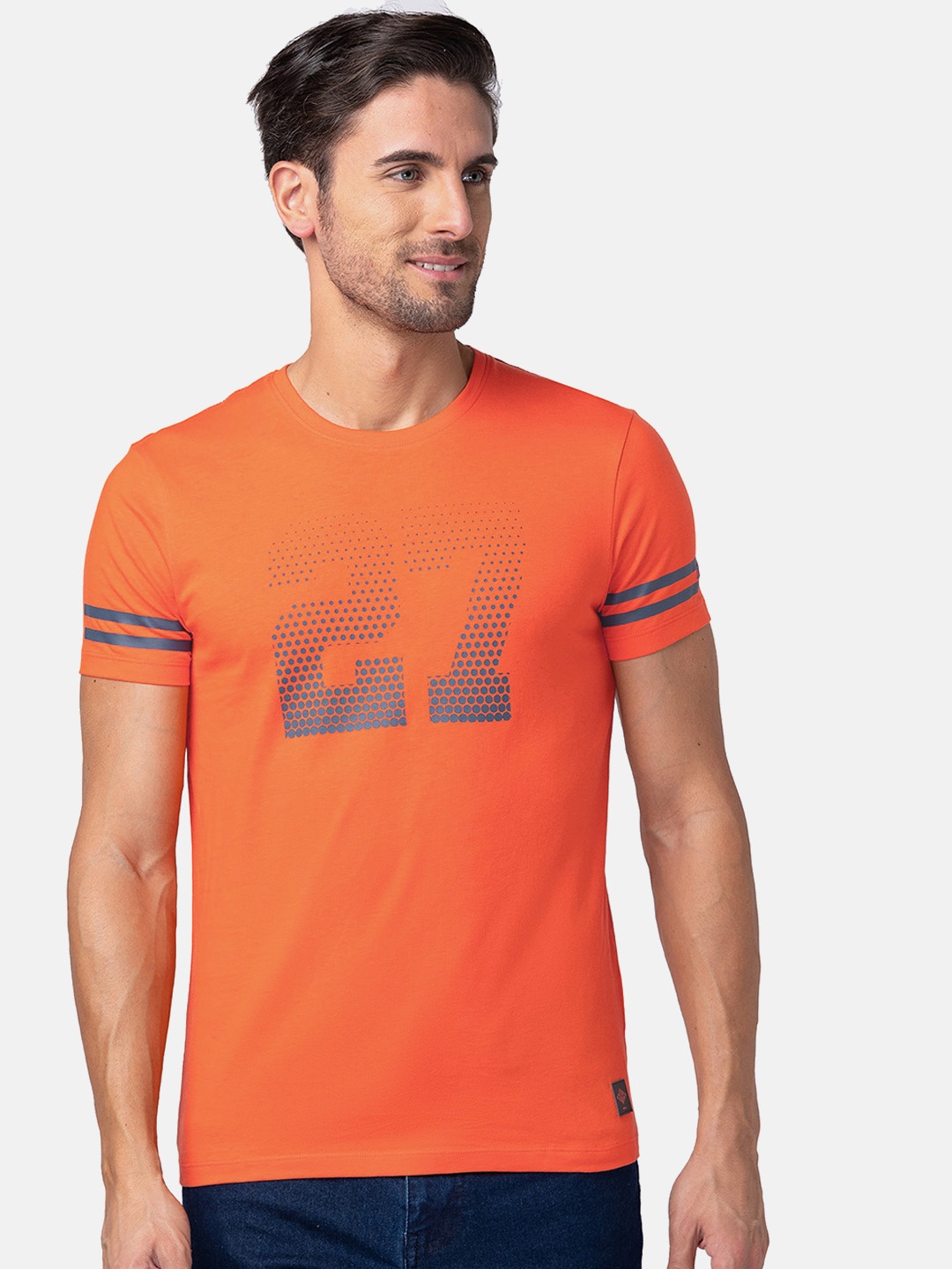 

Being Human Typography Printed Pure Cotton T-shirt, Orange