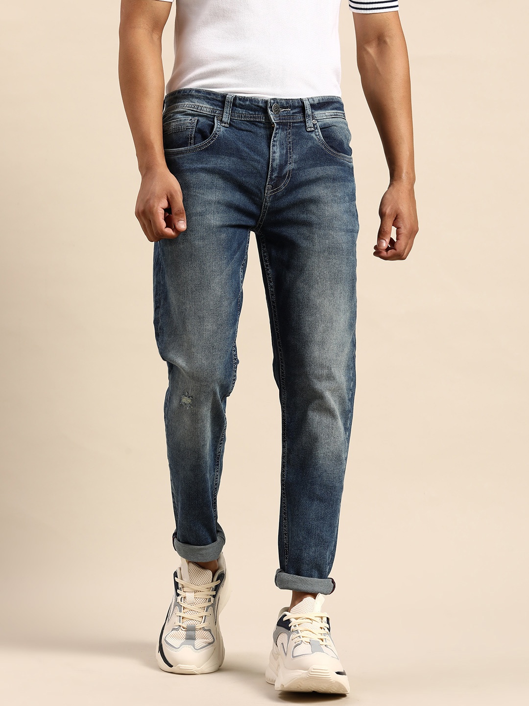 

Being Human Men Heavy Fade Stretchable Jeans, Blue