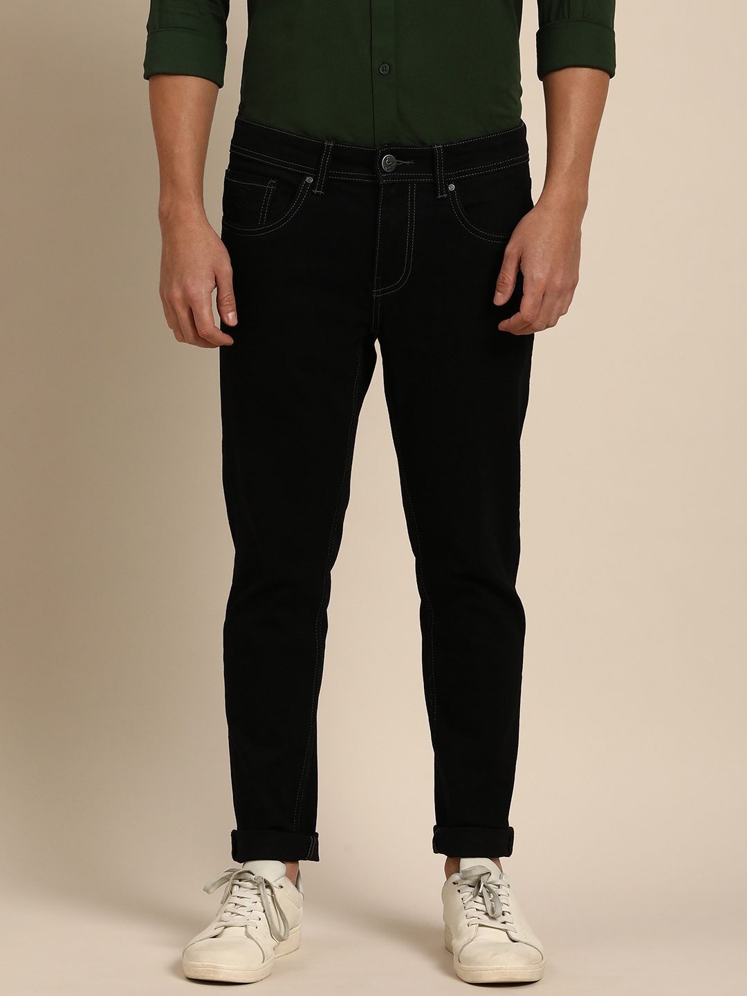 

Being Human Men Mid-Rise Clean Look Stretchable Jeans, Black