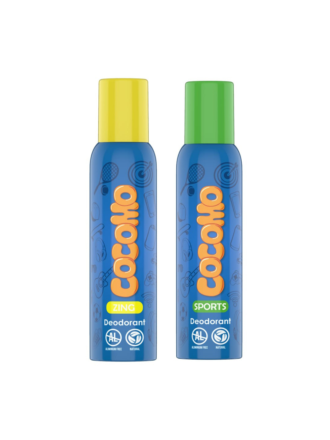 

COCOMO Boys Set of Sports & Zing Natural Deodorant - 150 ml each, Blue