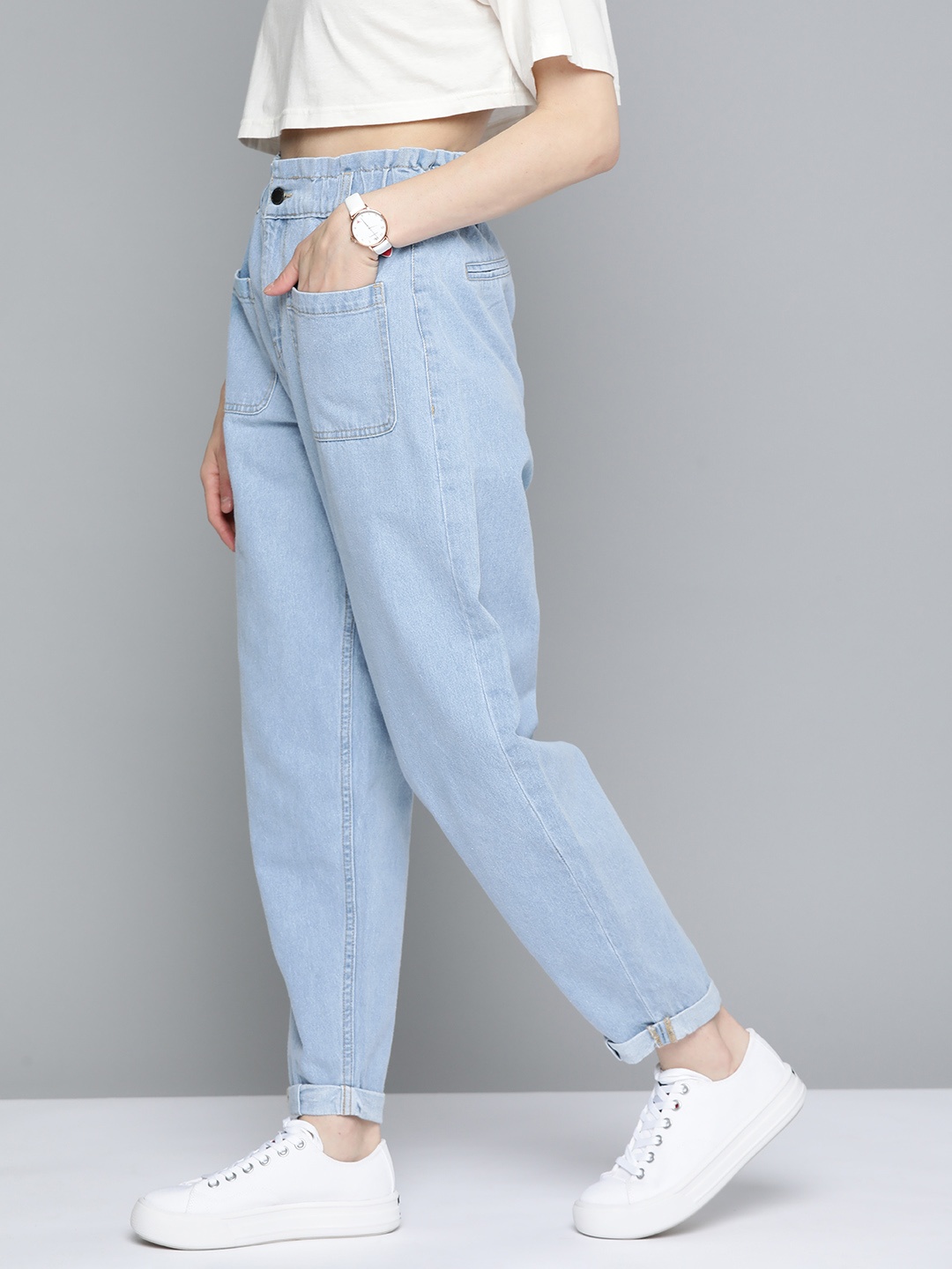 

Mast & Harbour Women Pure Cotton Regular Fit Jeans, Blue