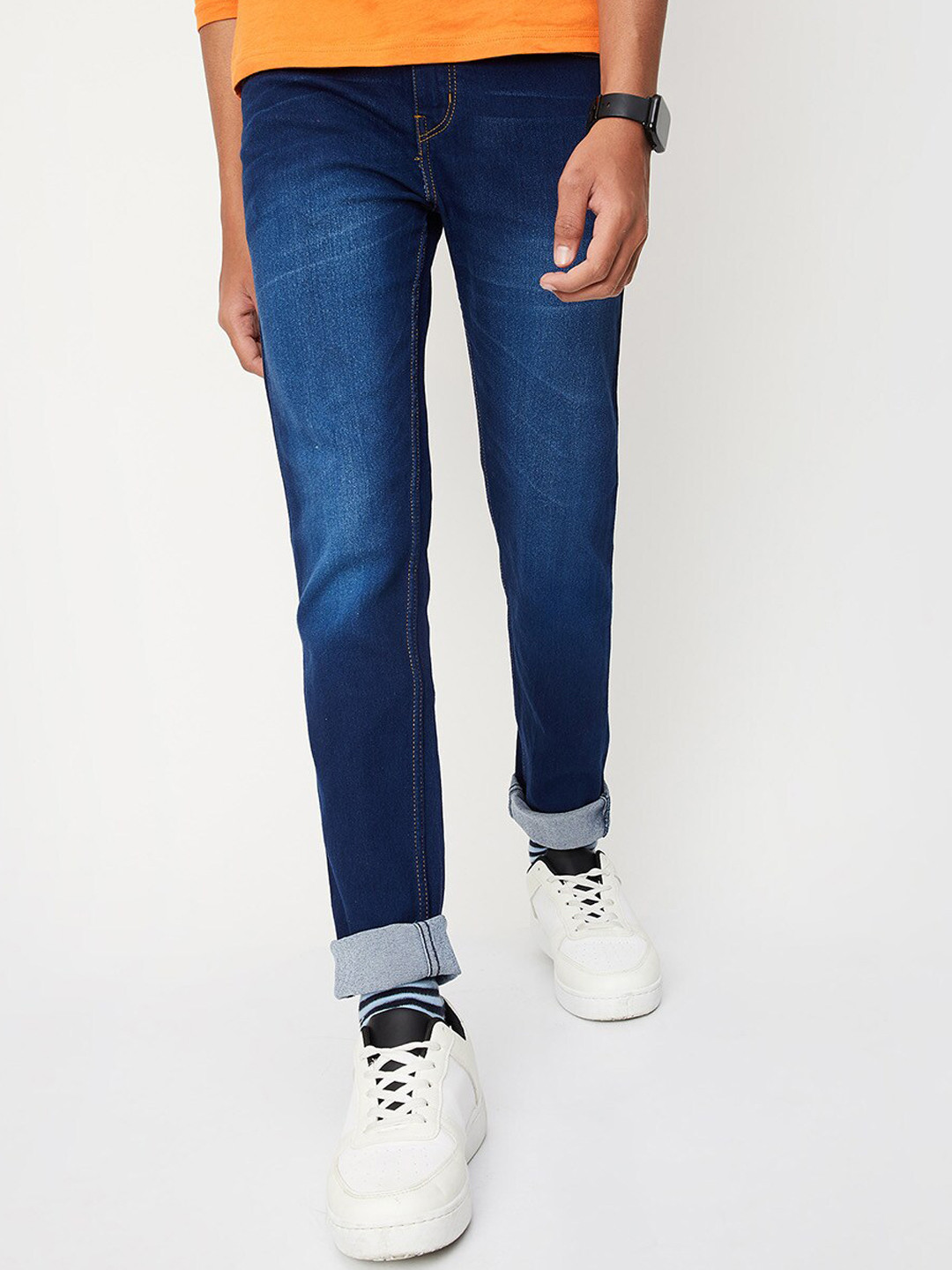 

max Boys Regular Fit Light Fade Cotton Jeans, Blue