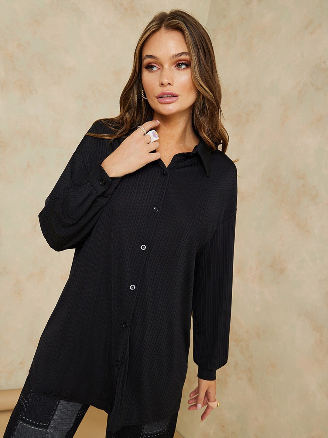 

Styli Women Black Casual Shirt