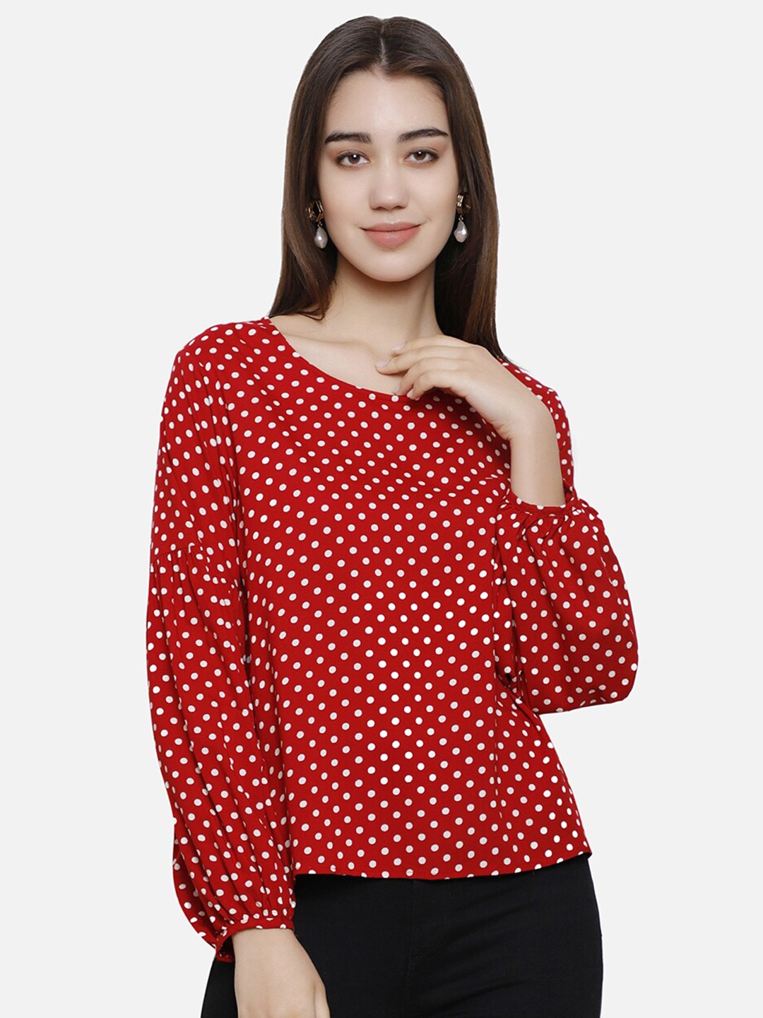 

DECHEN Print Casual Top, Red
