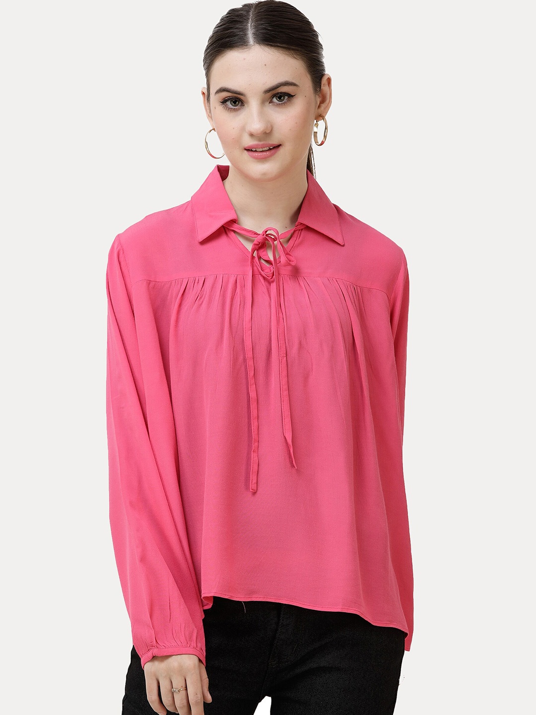 

DECHEN Shirt Style Top, Pink
