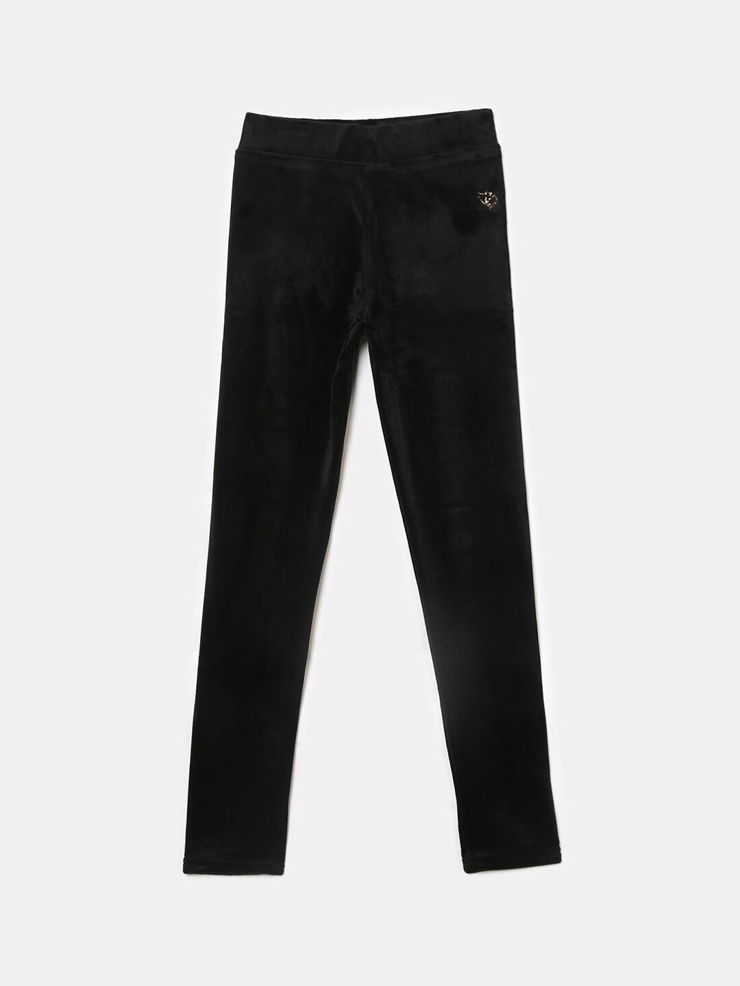 

V-Mart Girls Black Solid Ankle-Length Velvet Leggings