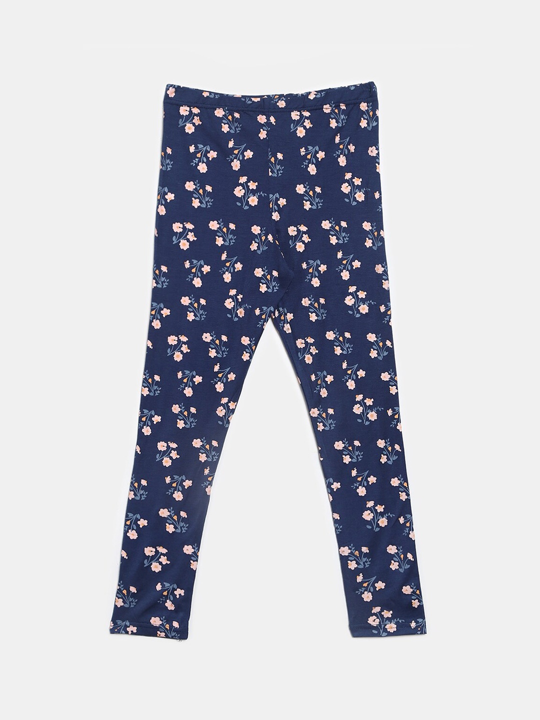 

V-Mart Girls Navy Blue Printed Ankle-Length Leggings