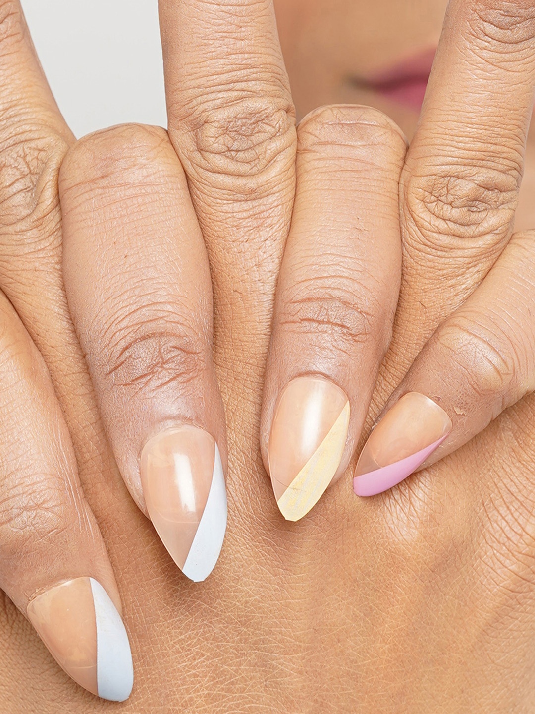 

LICK Nude 12 Pcs Artificial Reusable Press On Nails With Application Kit