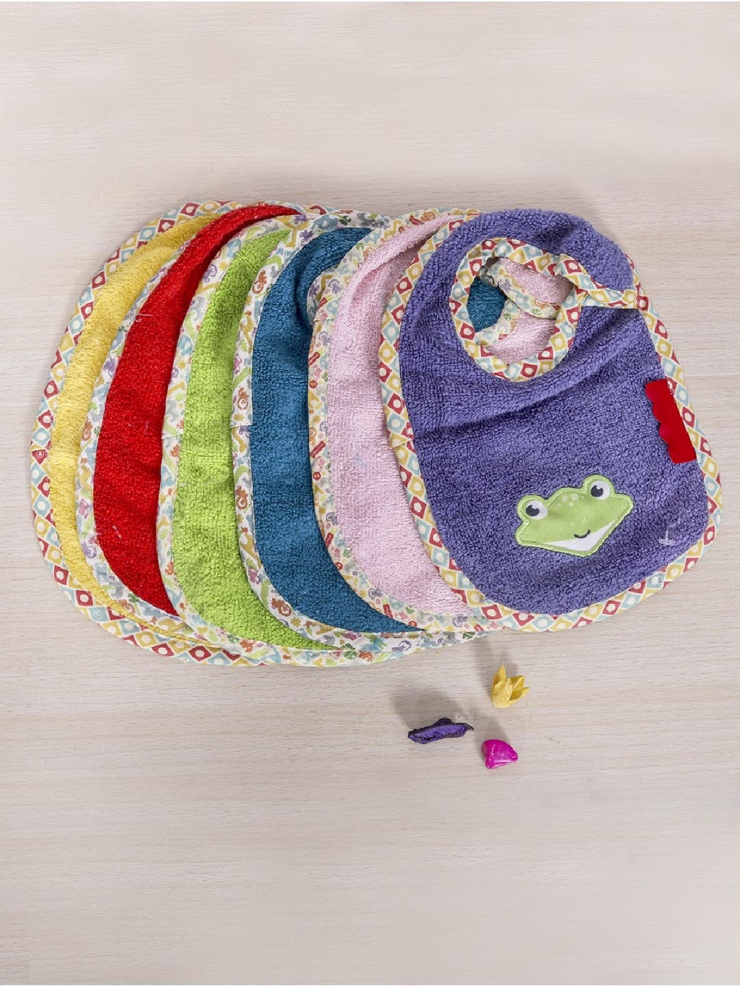 

RANGOLI Infants Pack of 6 Pure Cotton Bibs, Yellow