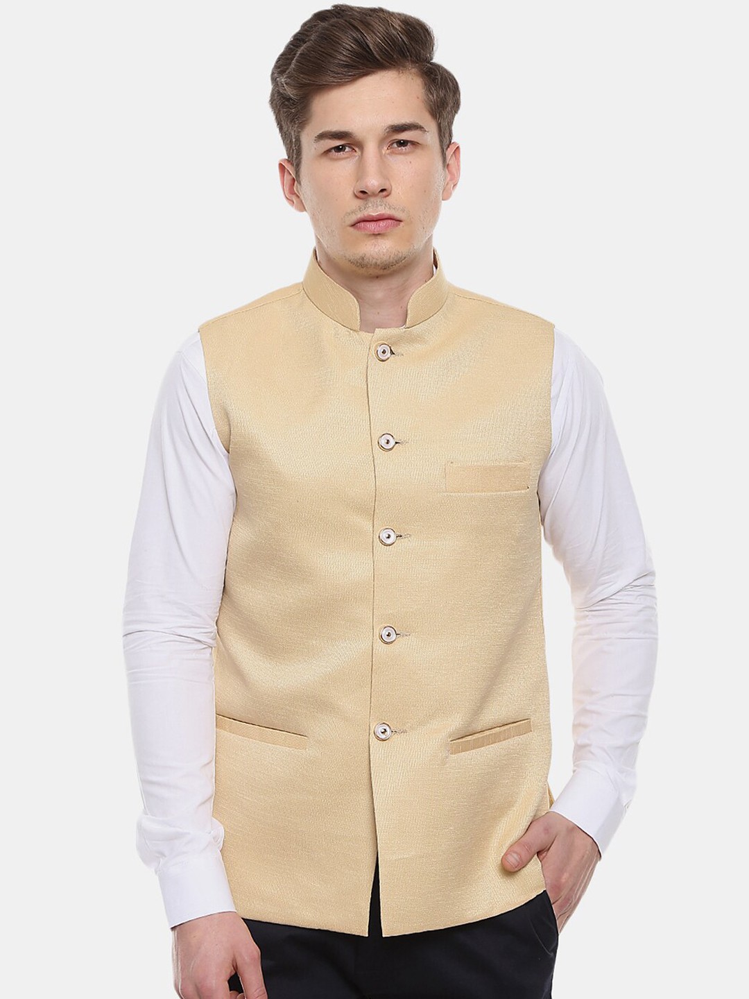 

V-Mart Men Cotton Nehru Jackets, Beige