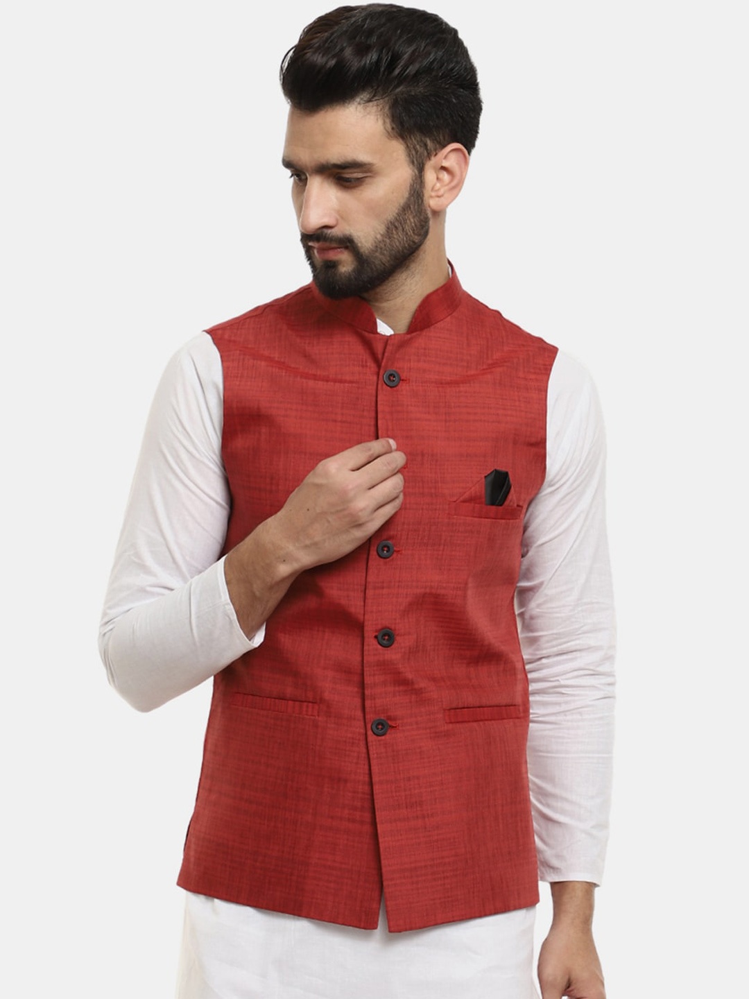 

V-Mart Men Rust Nehru Jackets