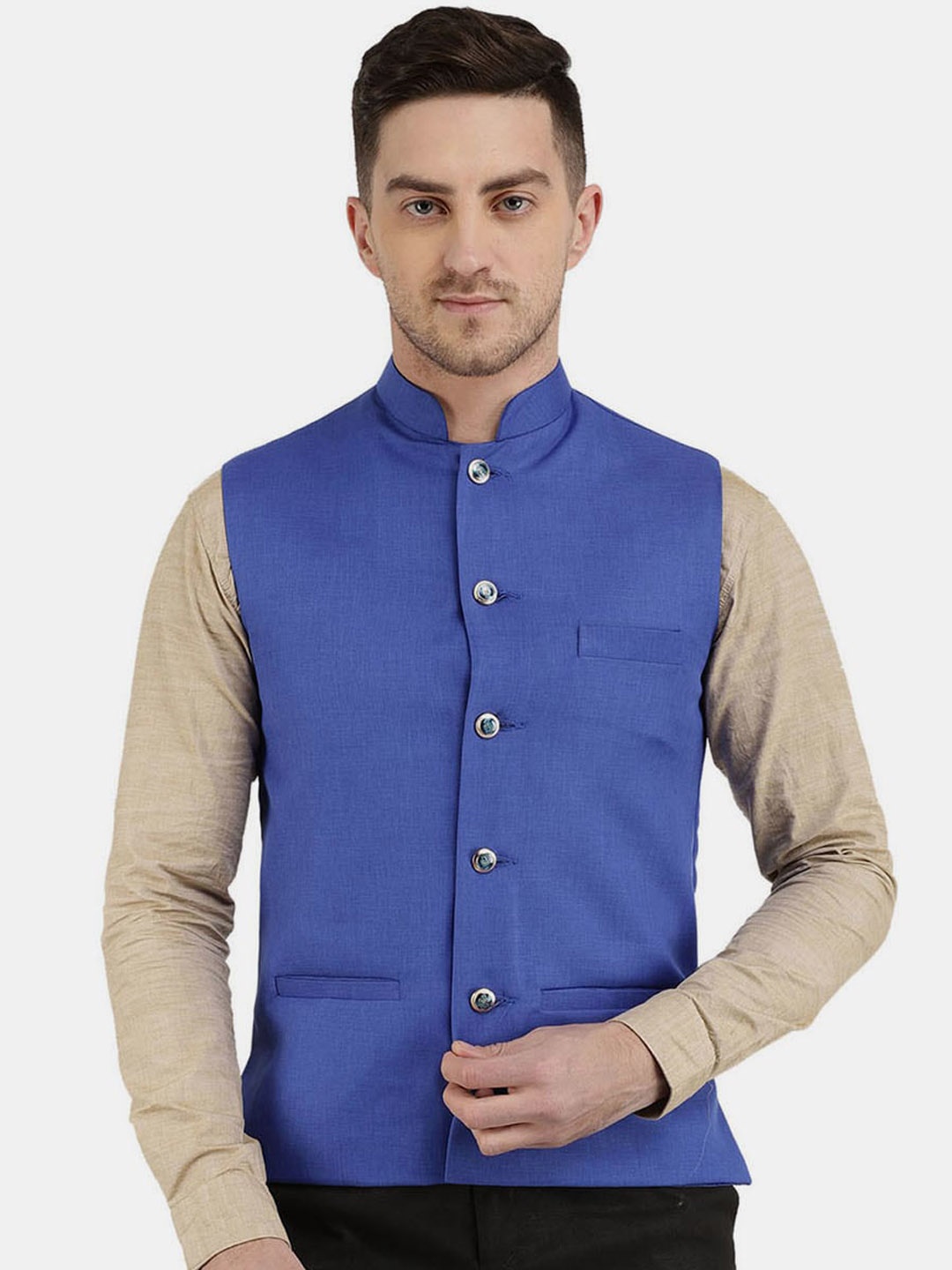 

V-Mart Men Cotton Nehru Jackets, Blue