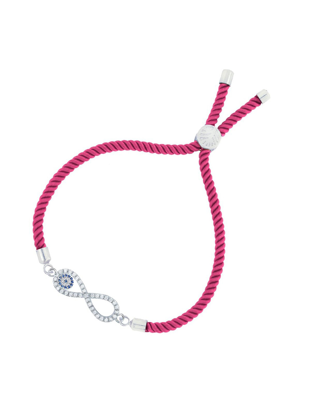 

ZIVOM Women Silver-Toned & Pink Brass Cubic Zirconia Antique Silver-Plated Link Bracelet