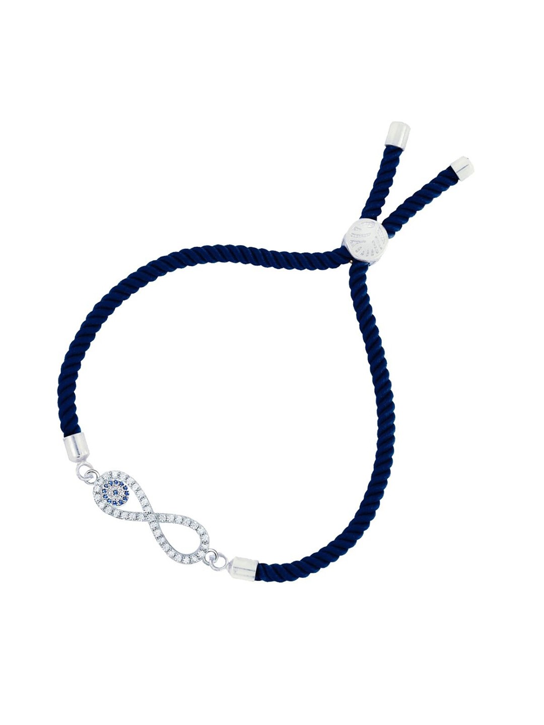 

ZIVOM Women Silver-Toned & Blue Brass Cubic Zirconia Antique Silver-Plated Link Bracelet