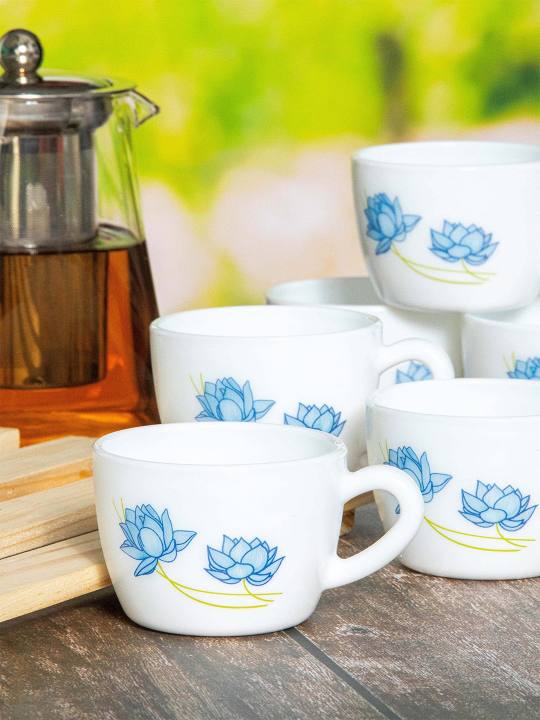 

Cello Ricca Mugs Set of 6 Neel Kamal Opalware Cup Set- 130ml, White