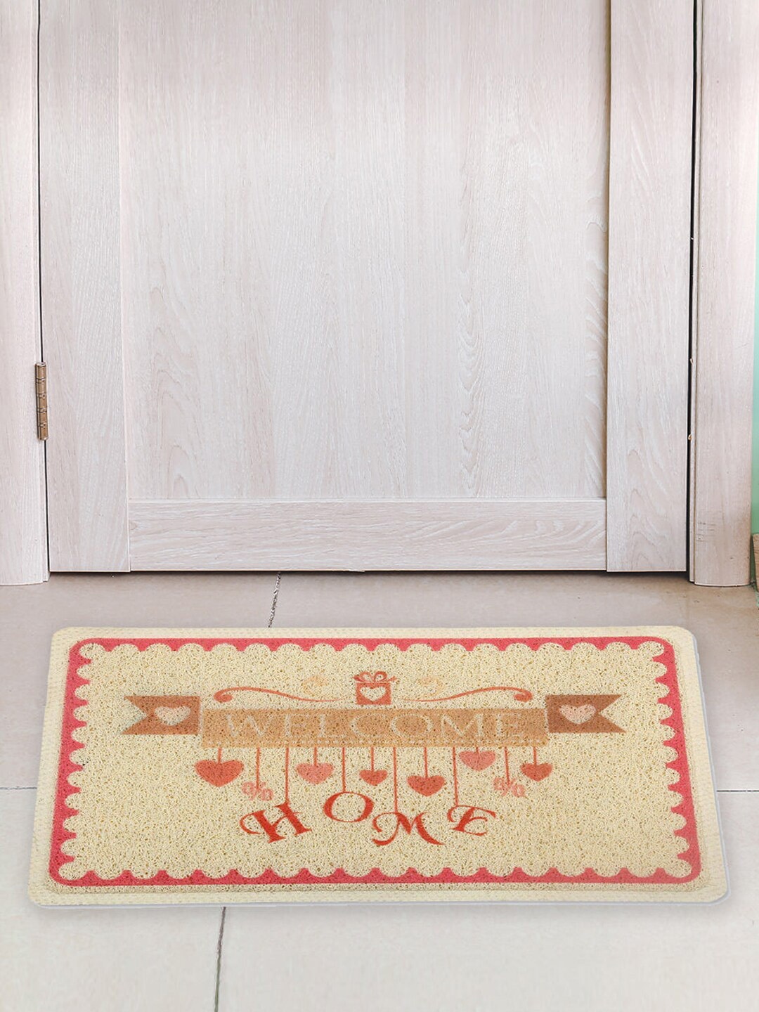 

Athome by Nilkamal Brown & Red Welcome Heart Designed Anti-Skid Doormat