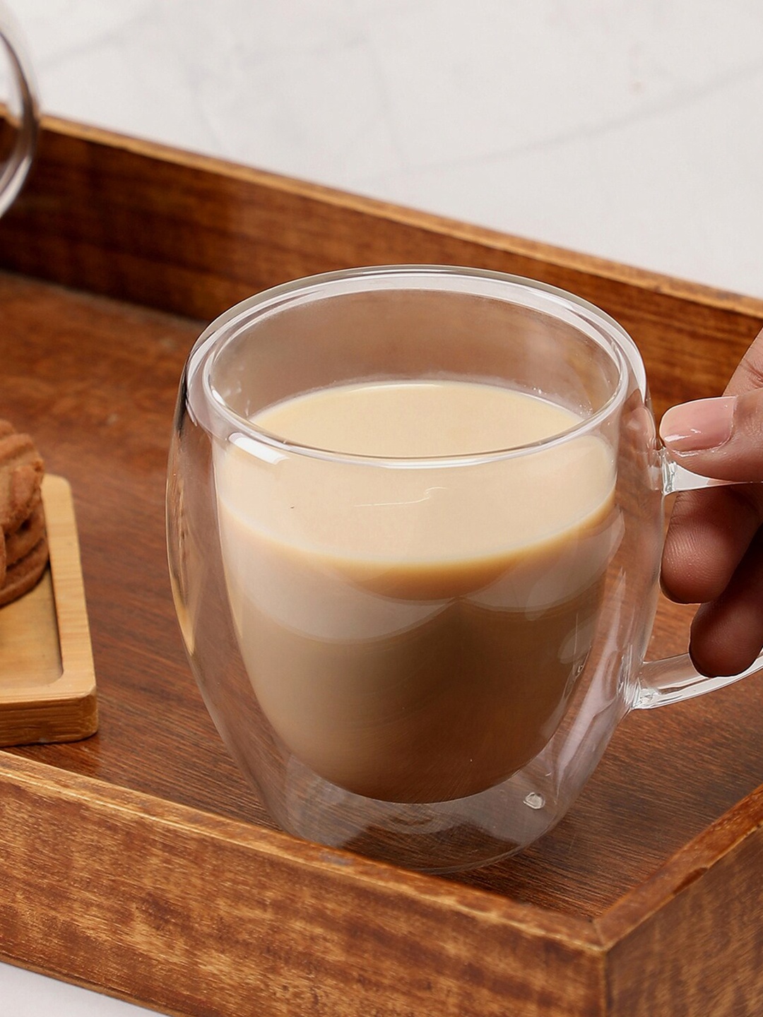 

Bonhomie Transparent Double-Wall Insulated Glass Cup 350 ML