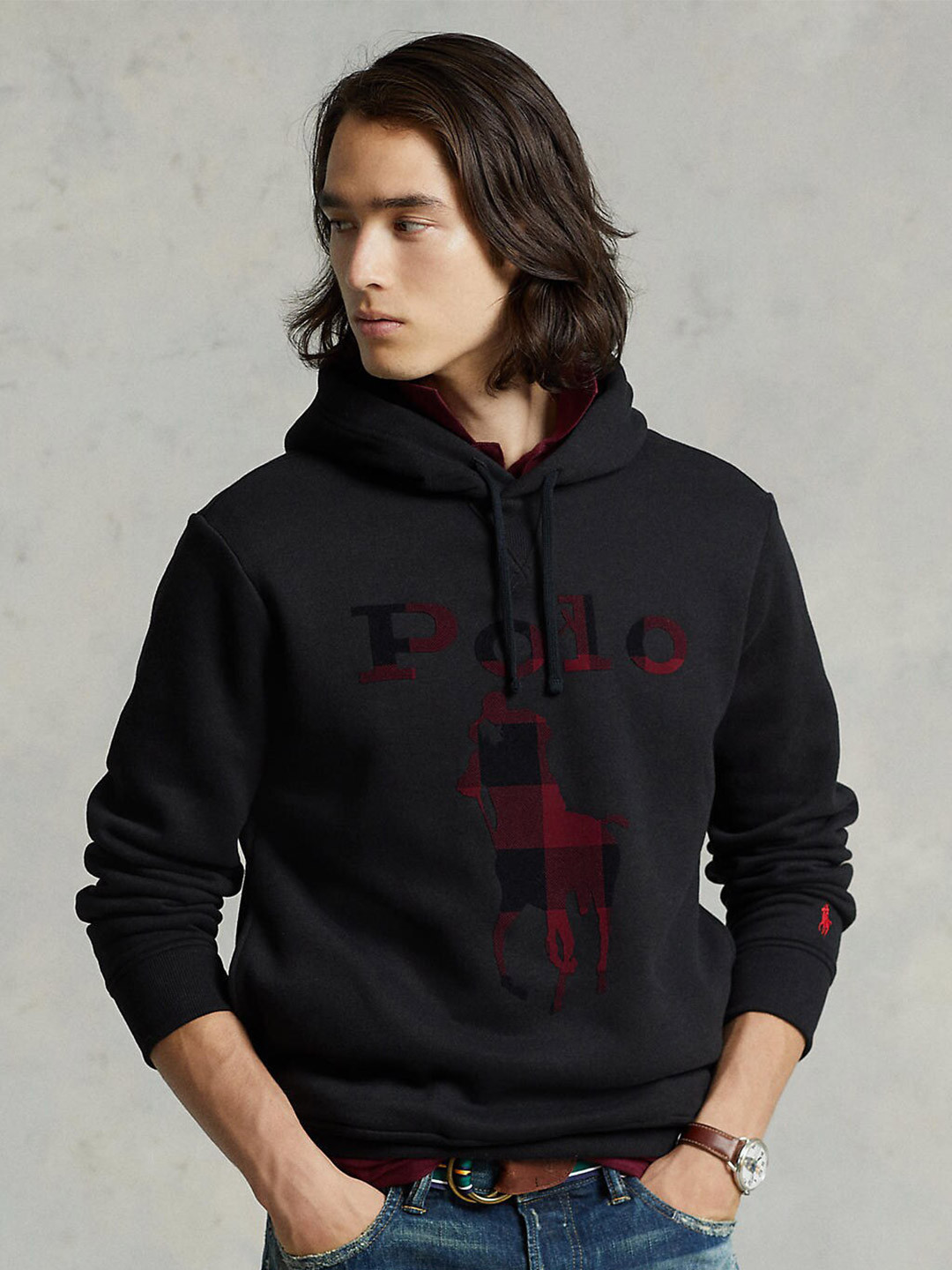 

Polo Ralph Lauren Men Printed Hooded Sweatshirt, Black