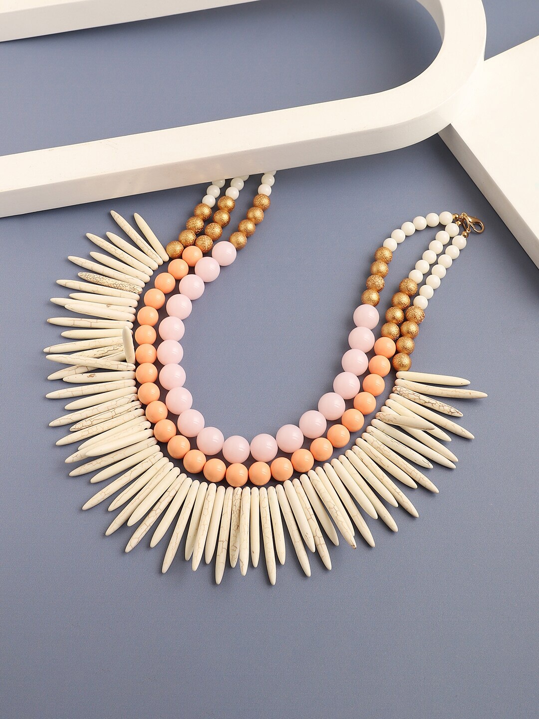 

SOHI Gold-Toned & Pink Gold-Plated Necklace