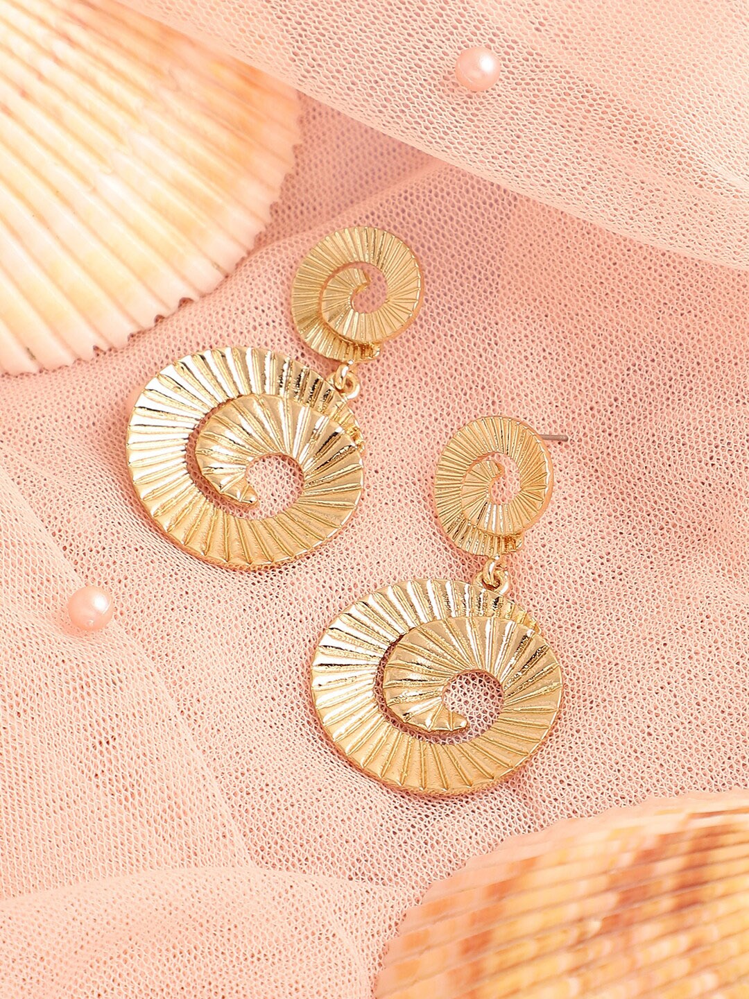 

SOHI Women Gold Plated Contemporary Drop Earrings