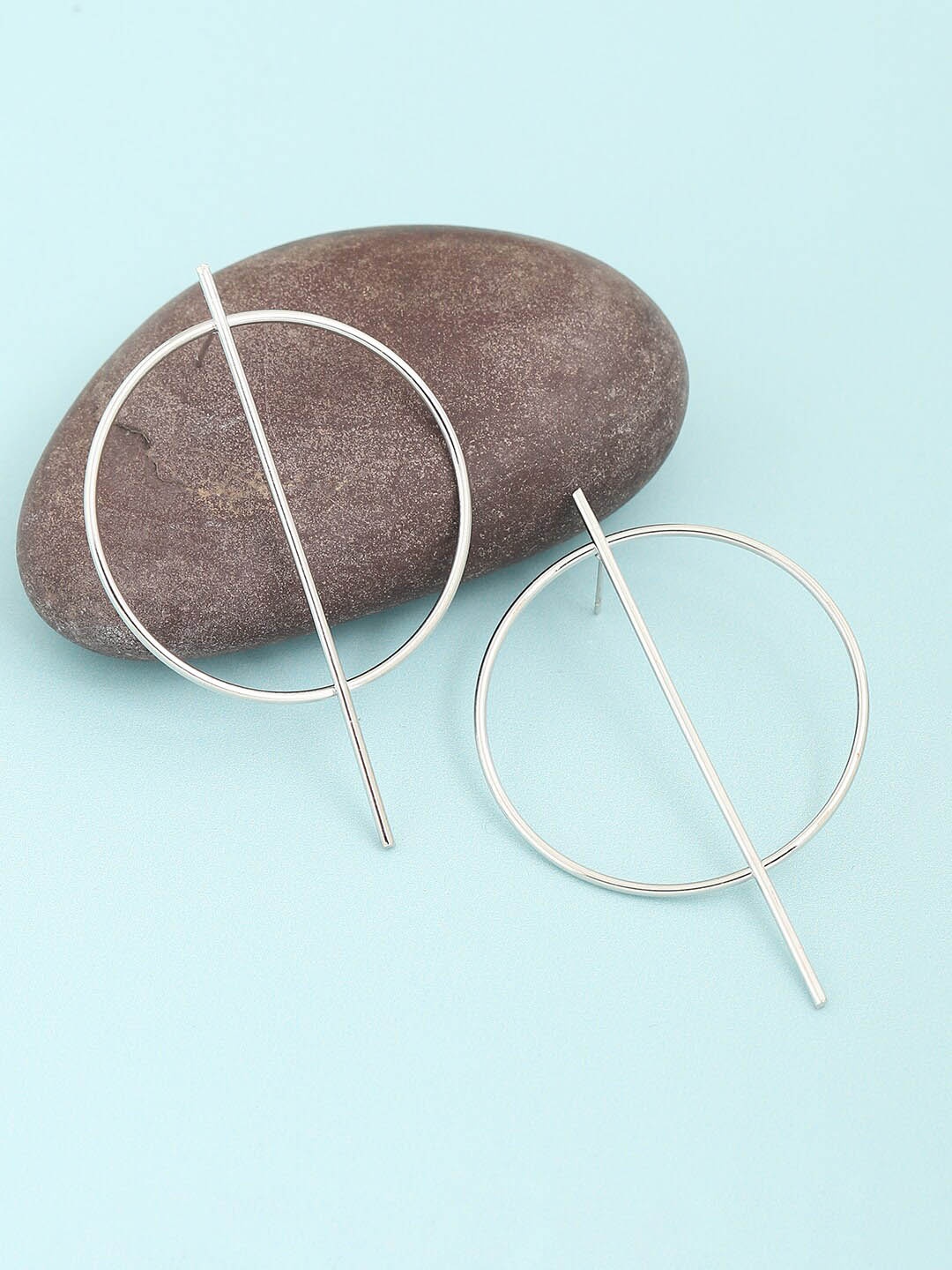 

SOHI Women Silver-Plated Geometric Drop Earrings